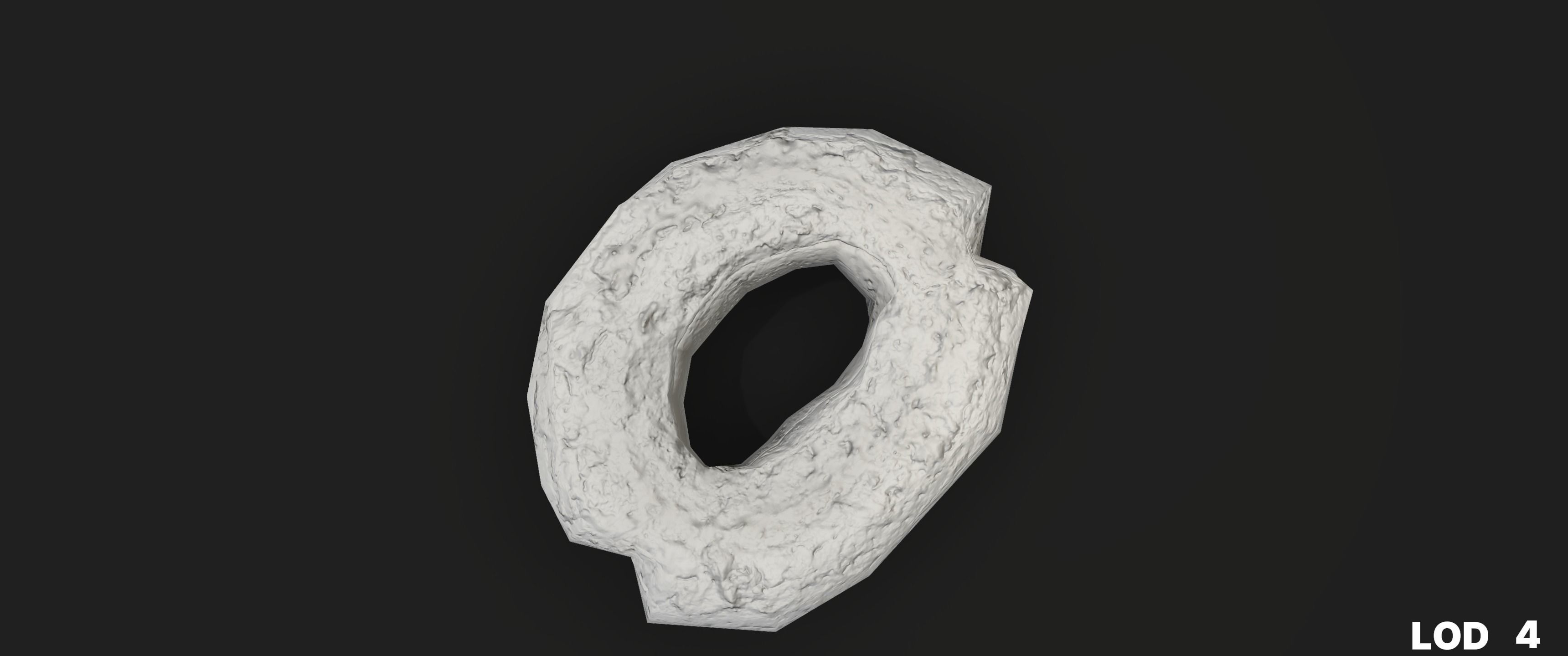 8k American Cruller Doughnut - 5 Levels of Detail Low-poly 3D model_58