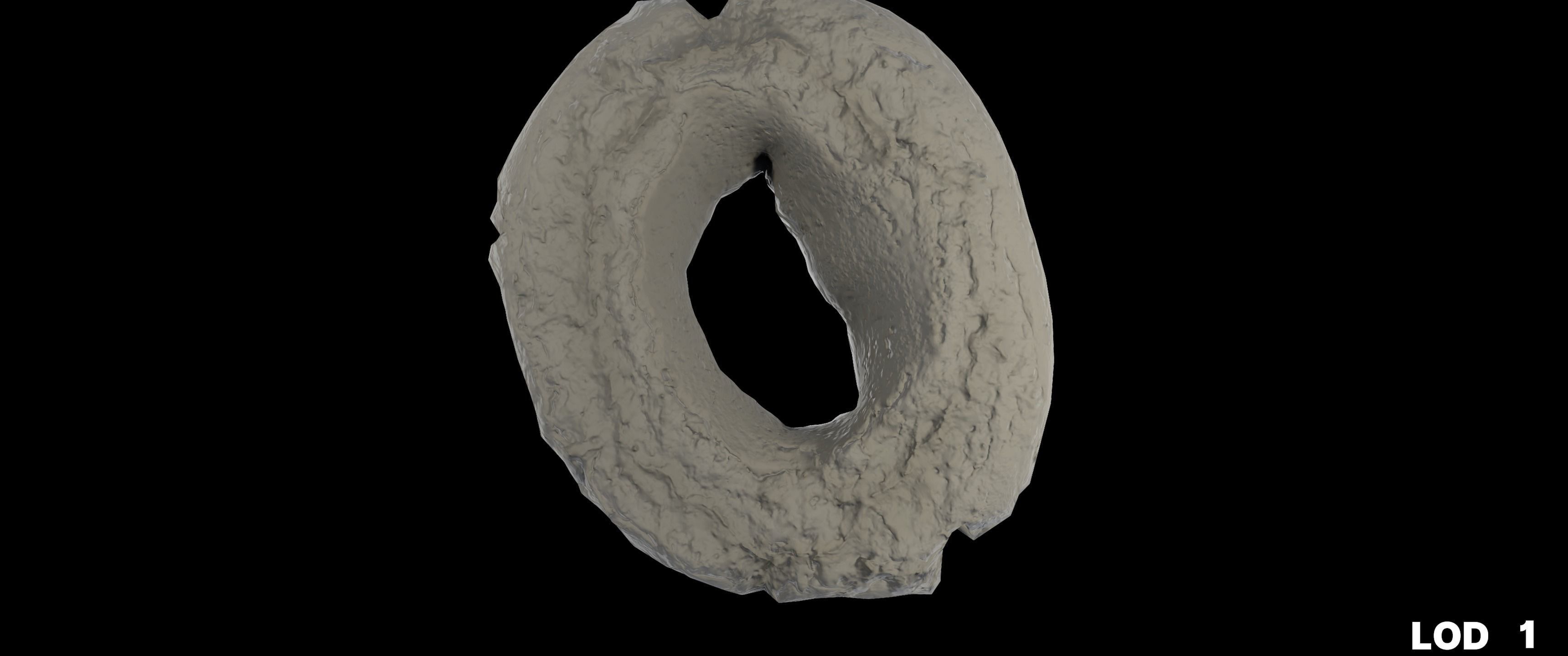 8k American Cruller Doughnut - 5 Levels of Detail Low-poly 3D model_32