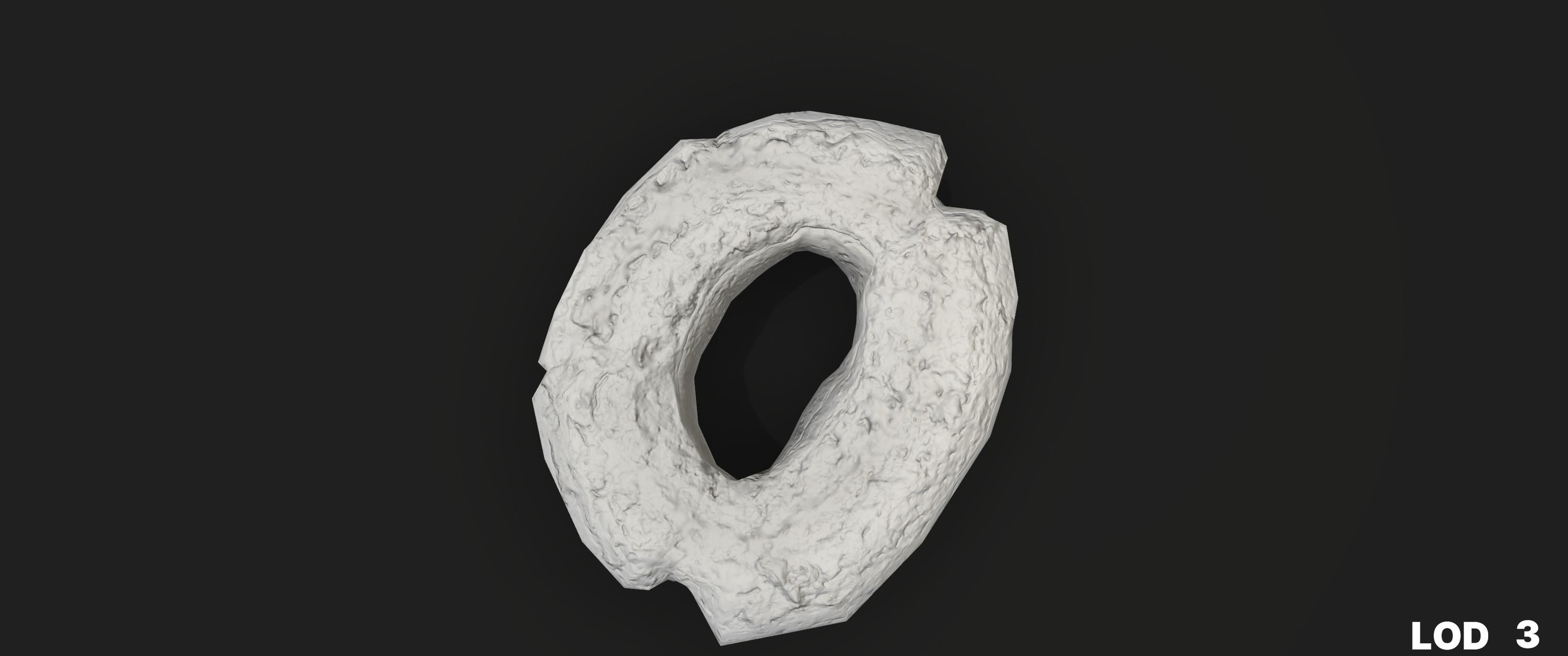 8k American Cruller Doughnut - 5 Levels of Detail Low-poly 3D model_49