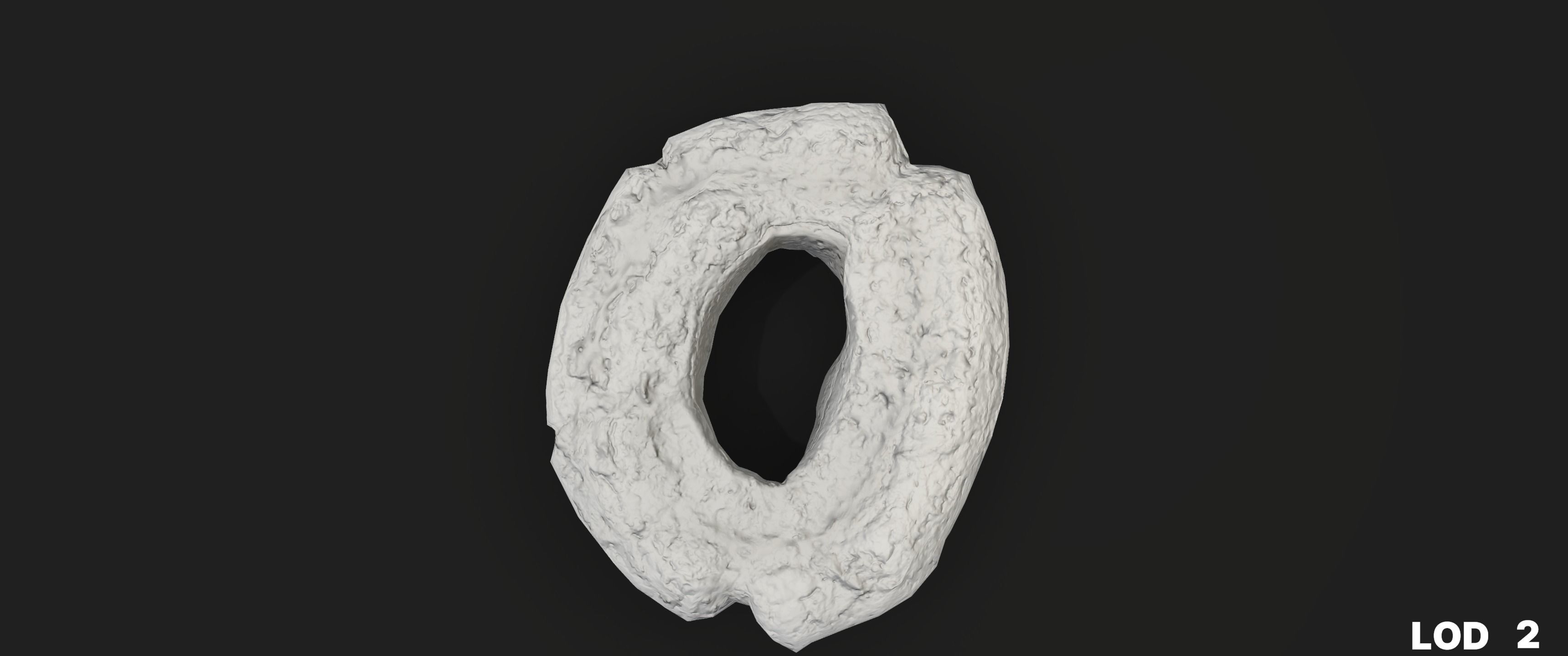 8k American Cruller Doughnut - 5 Levels of Detail Low-poly 3D model_40