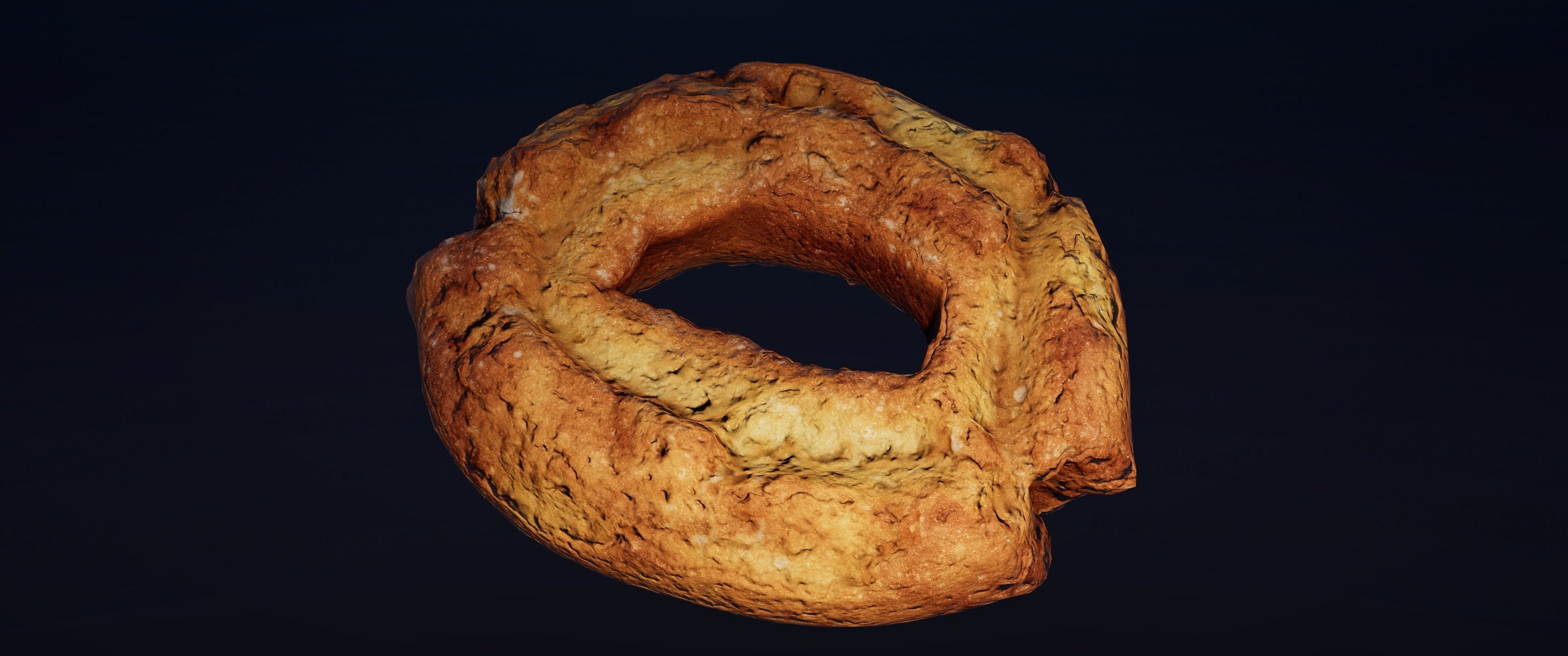 8k American Cruller Doughnut - 5 Levels of Detail Low-poly 3D model_10