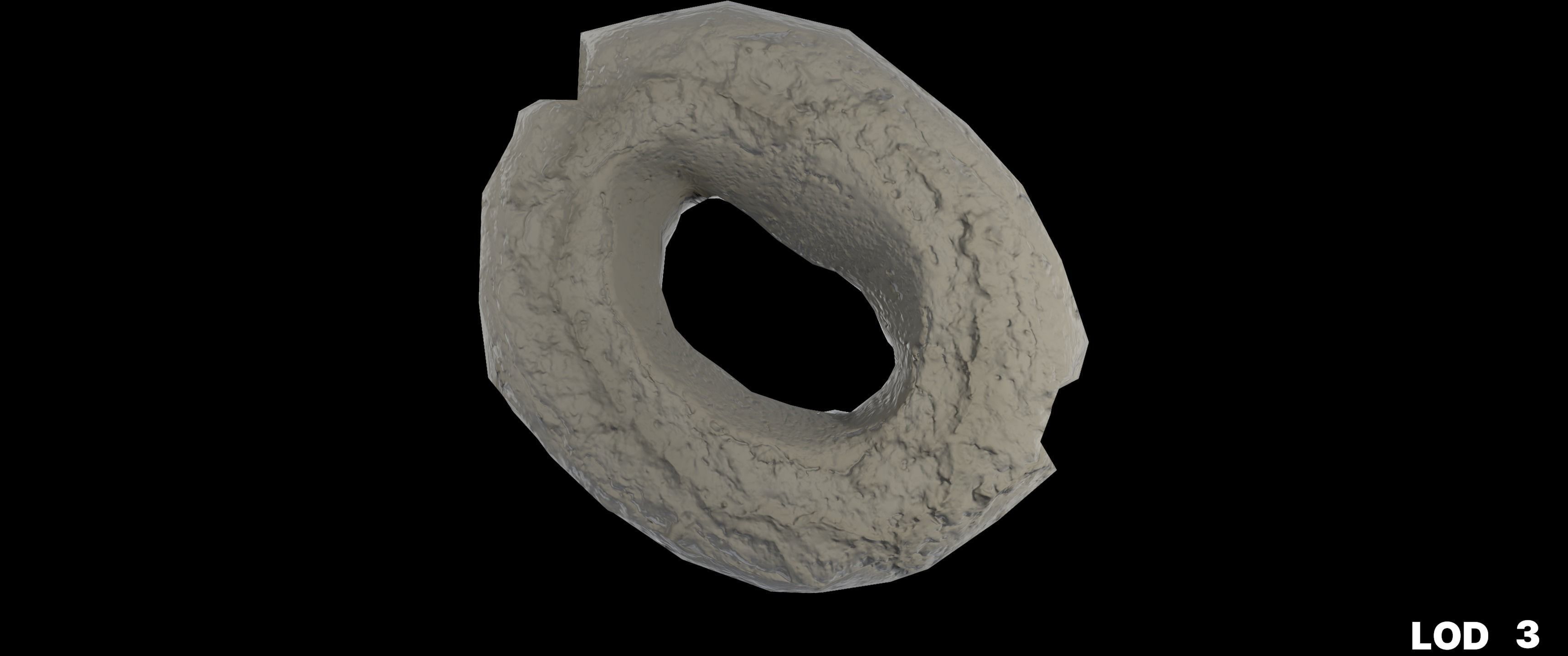 8k American Cruller Doughnut - 5 Levels of Detail Low-poly 3D model_50