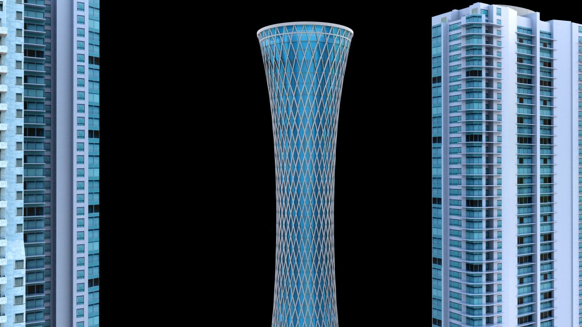Tornado Tower Skyscraper 3D Model Low-poly 3D model_3