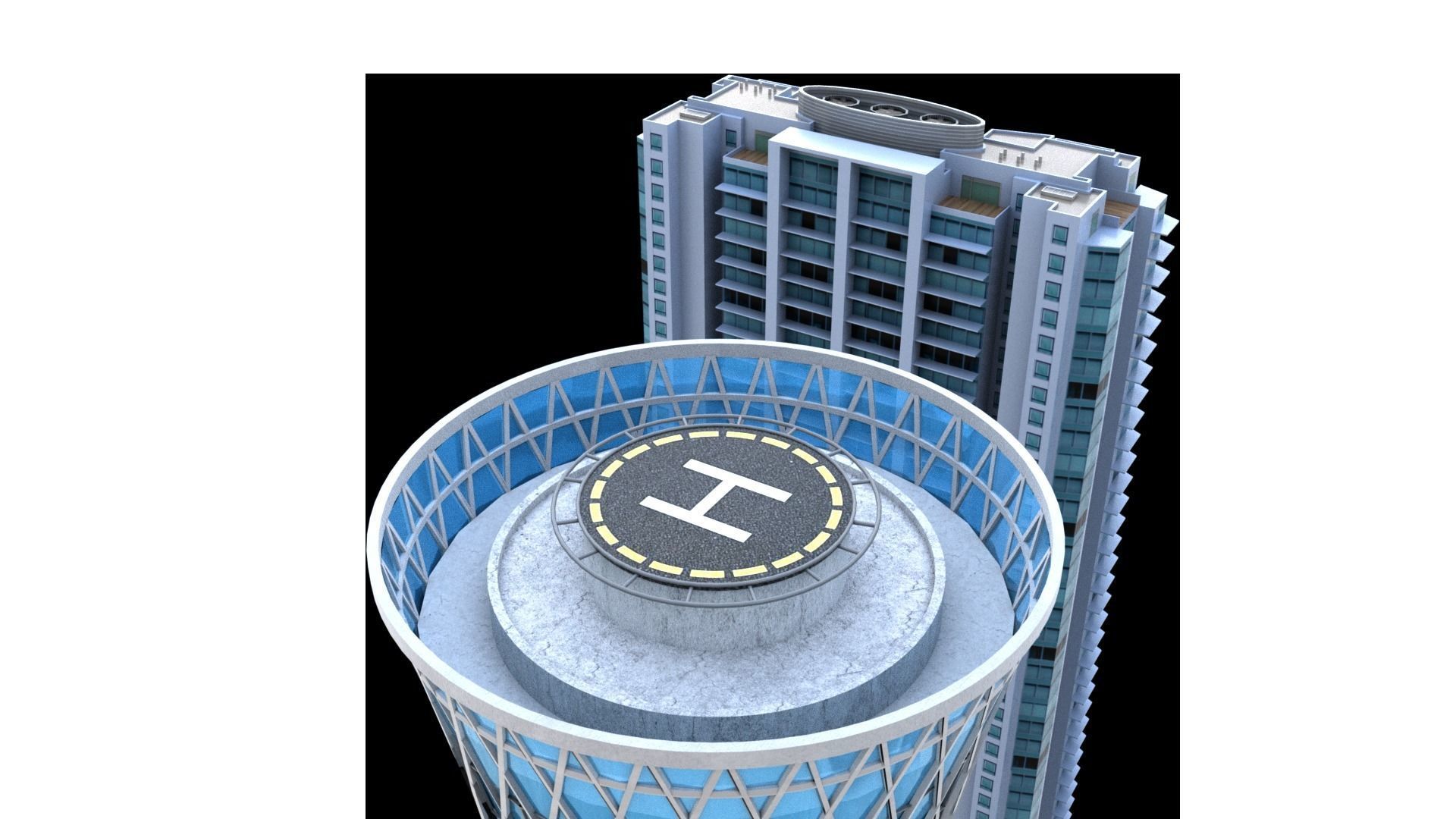 Tornado Tower Skyscraper 3D Model Low-poly 3D model_5