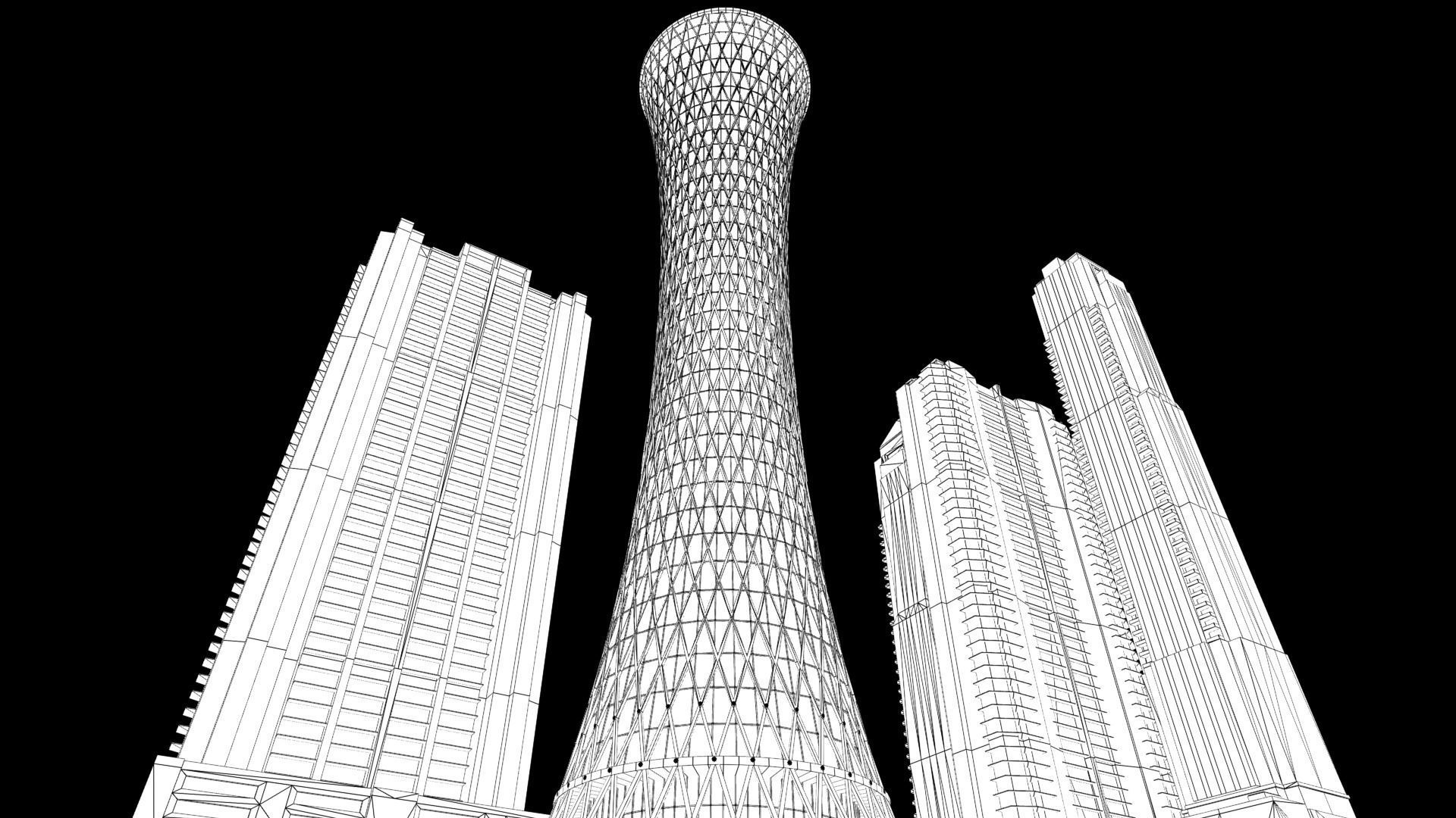 Tornado Tower Skyscraper 3D Model Low-poly 3D model_8