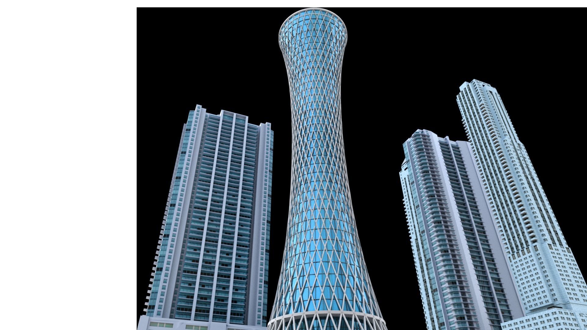 Tornado Tower Skyscraper 3D Model Low-poly 3D model_2