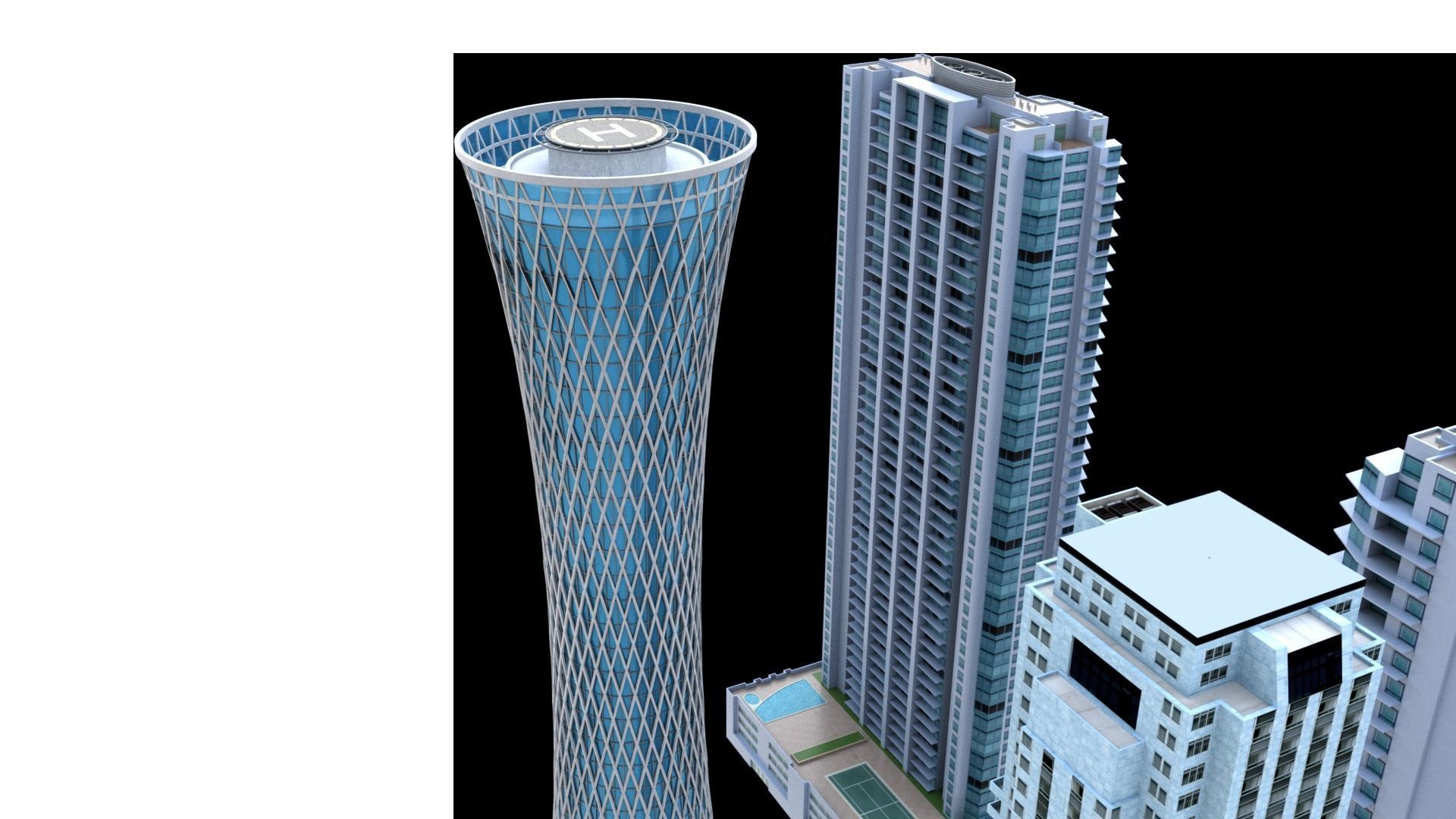 Tornado Tower Skyscraper 3D Model Low-poly 3D model_4