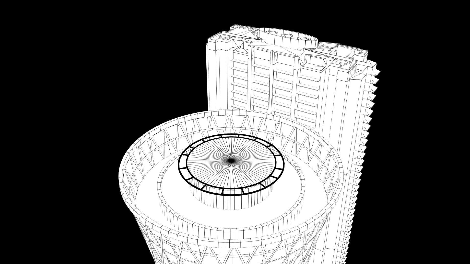 Tornado Tower Skyscraper 3D Model Low-poly 3D model_9
