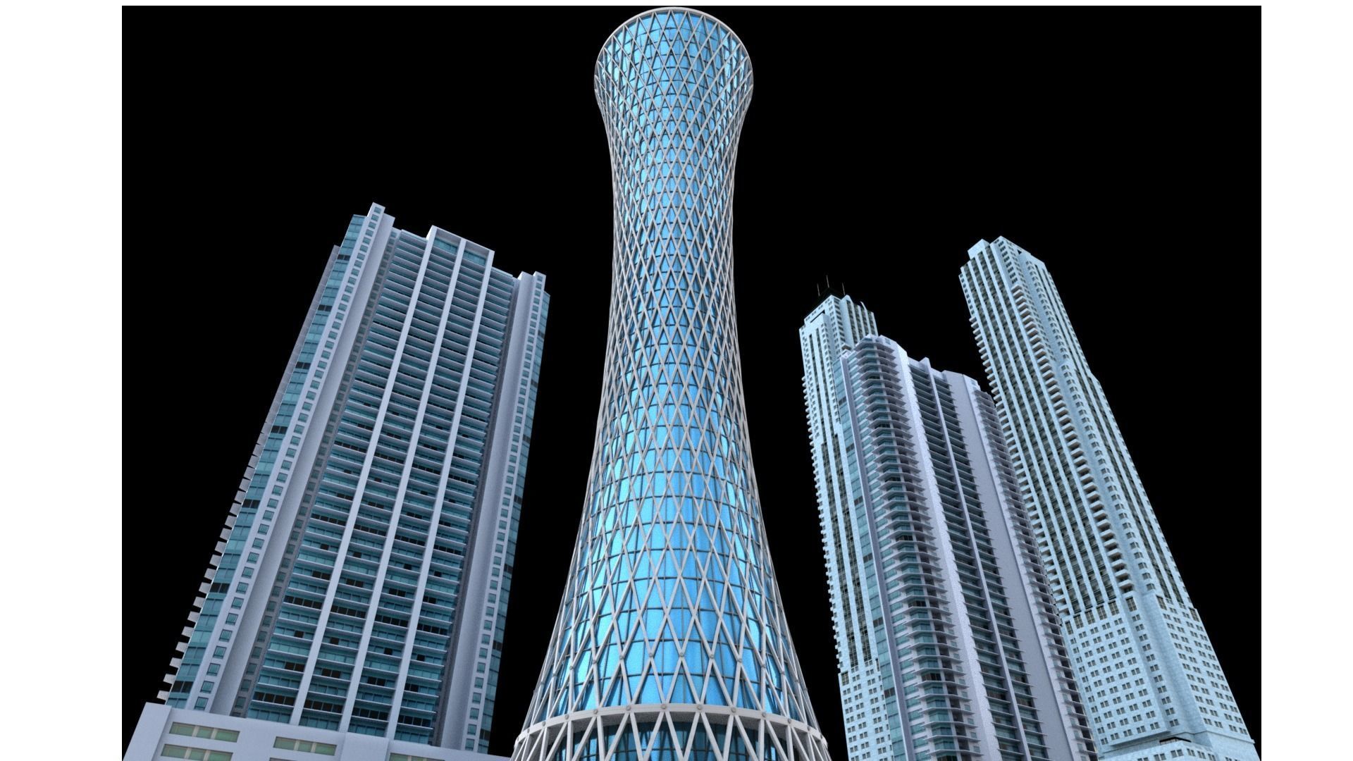 Tornado Tower Skyscraper 3D Model Low-poly 3D model_1