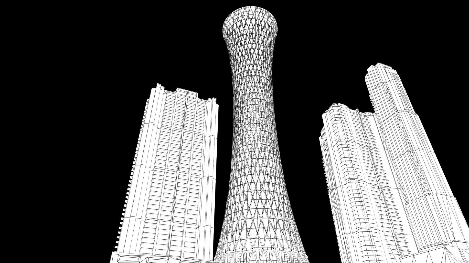 Tornado Tower Skyscraper 3D Model Low-poly 3D model_7