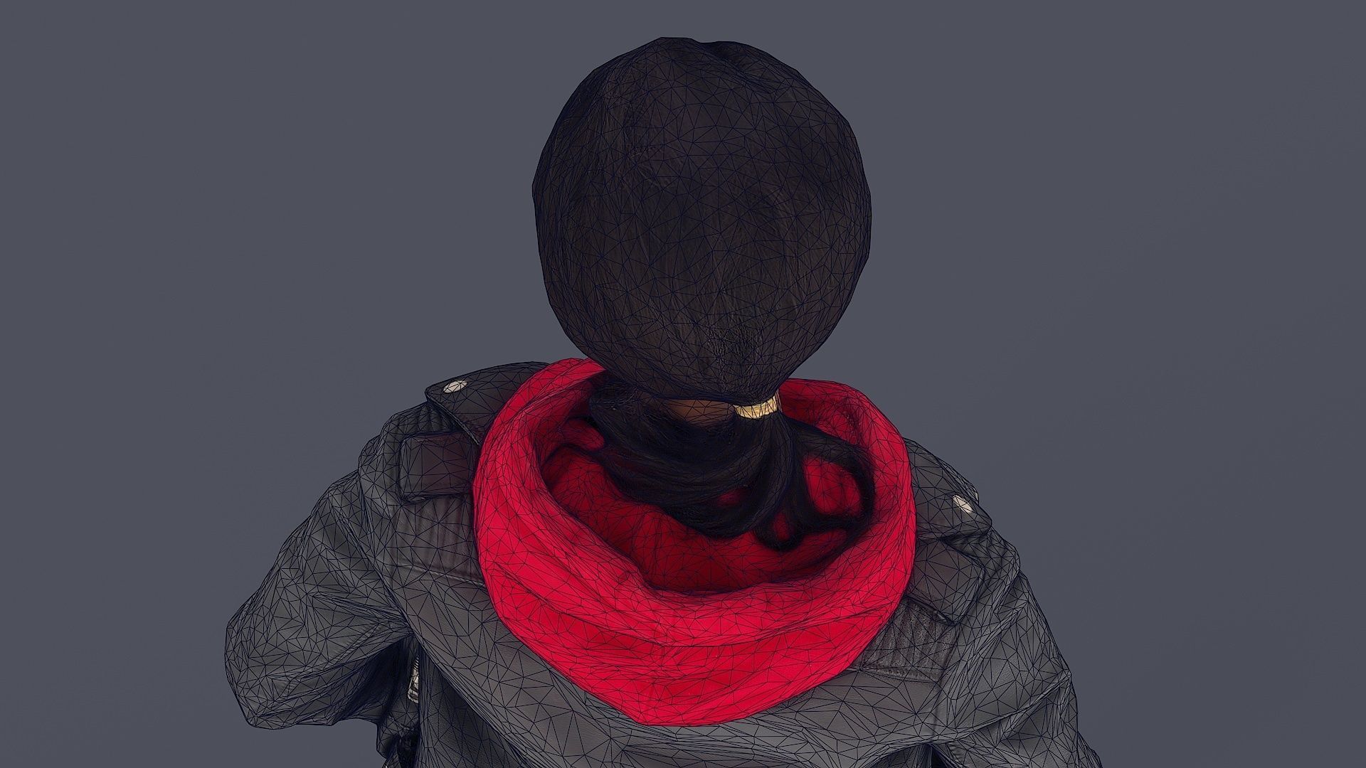 Casual Urban Lady in Red Hoodie 3D model_10