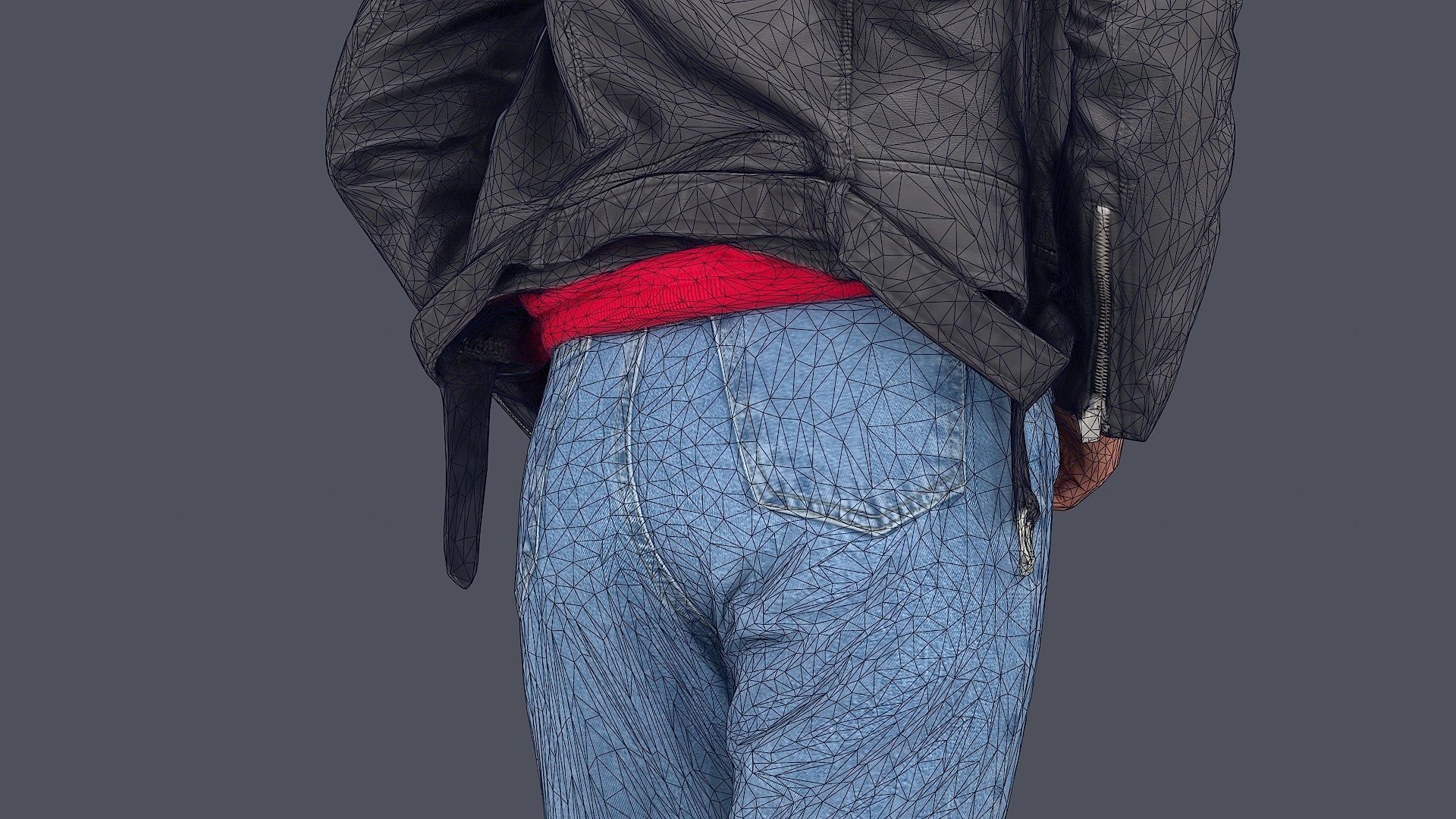 Casual Urban Lady in Red Hoodie 3D model_14