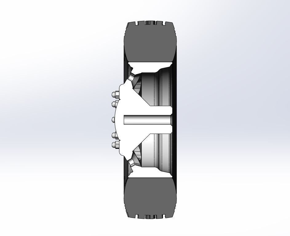 10 Triangular Hole Front wheel of semi truck V2 Scale 1 to 25 3D print model_10