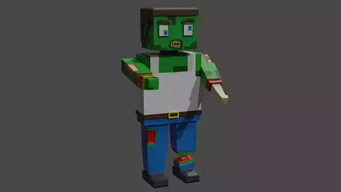 Zombie character Low Poly