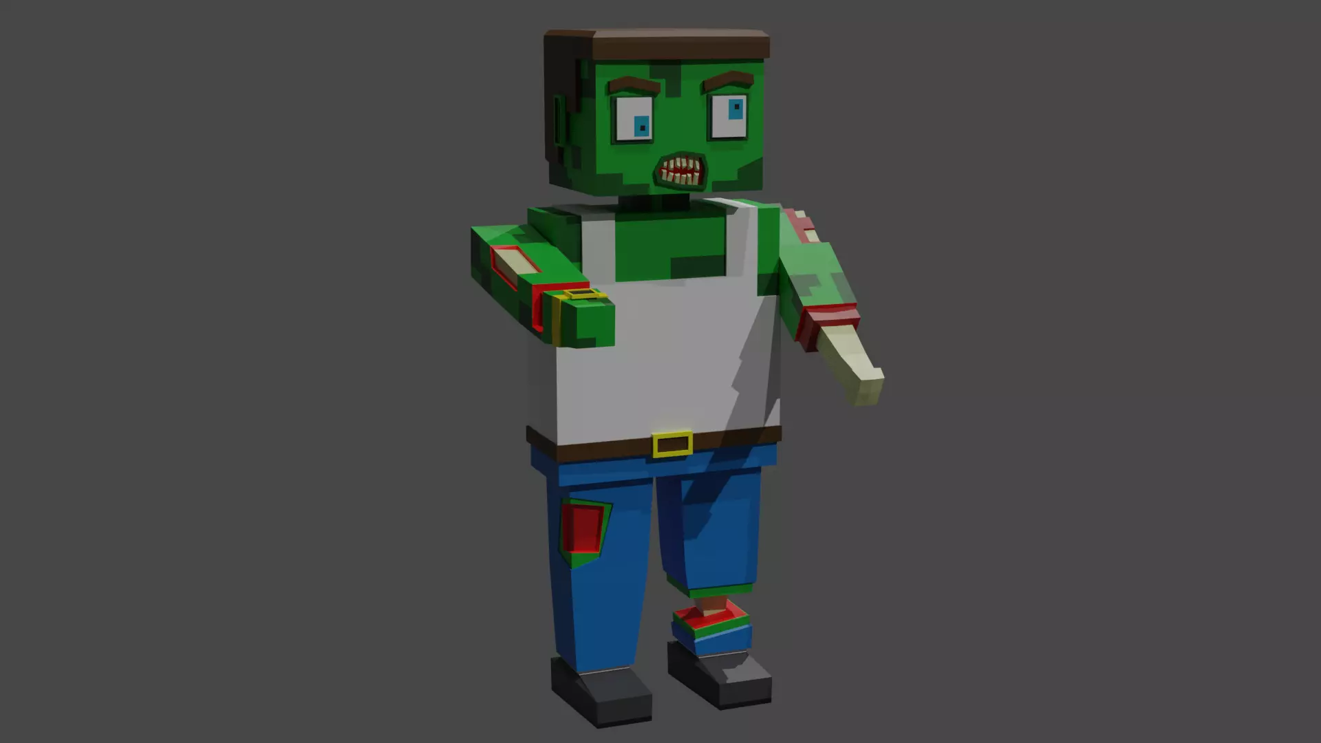 Zombie character Low Poly Free low-poly 3D model