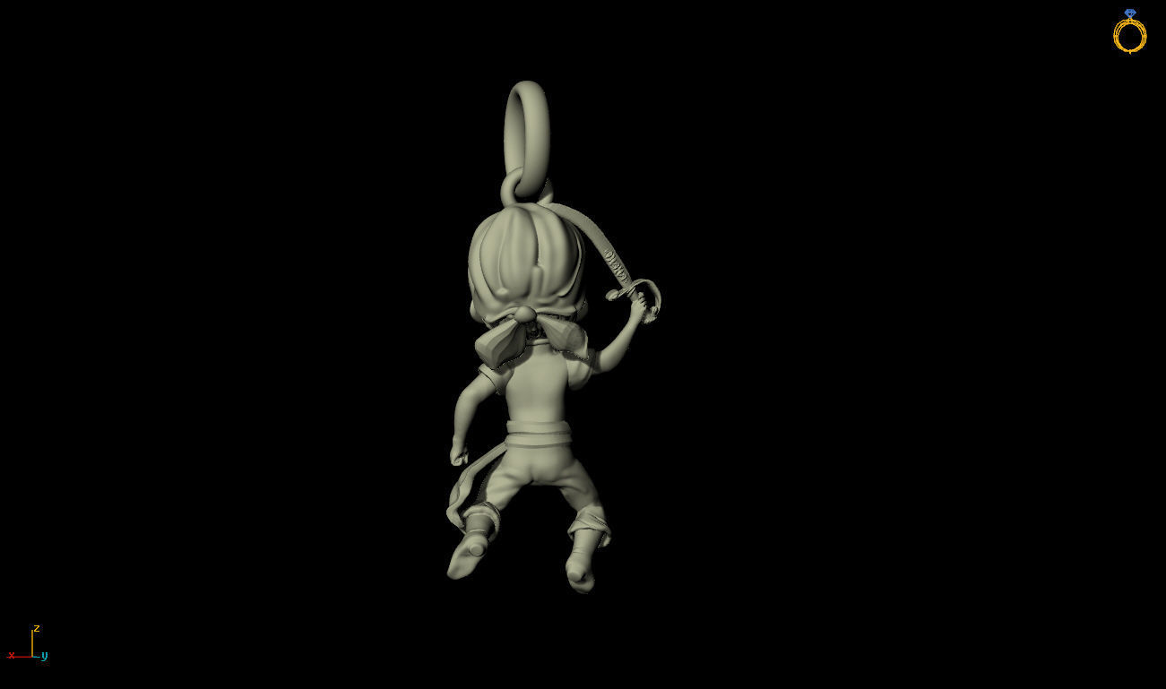 Pirate pendant 3D print model_3
