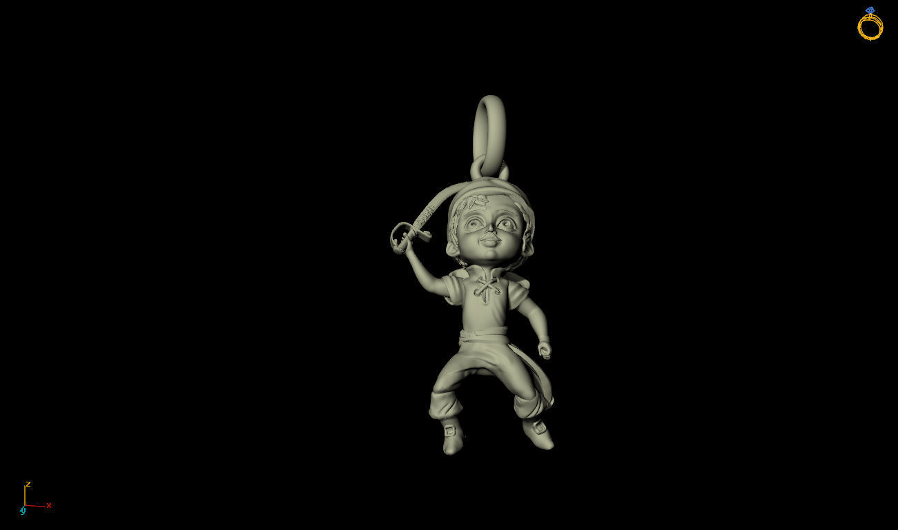 Pirate pendant 3D print model_4