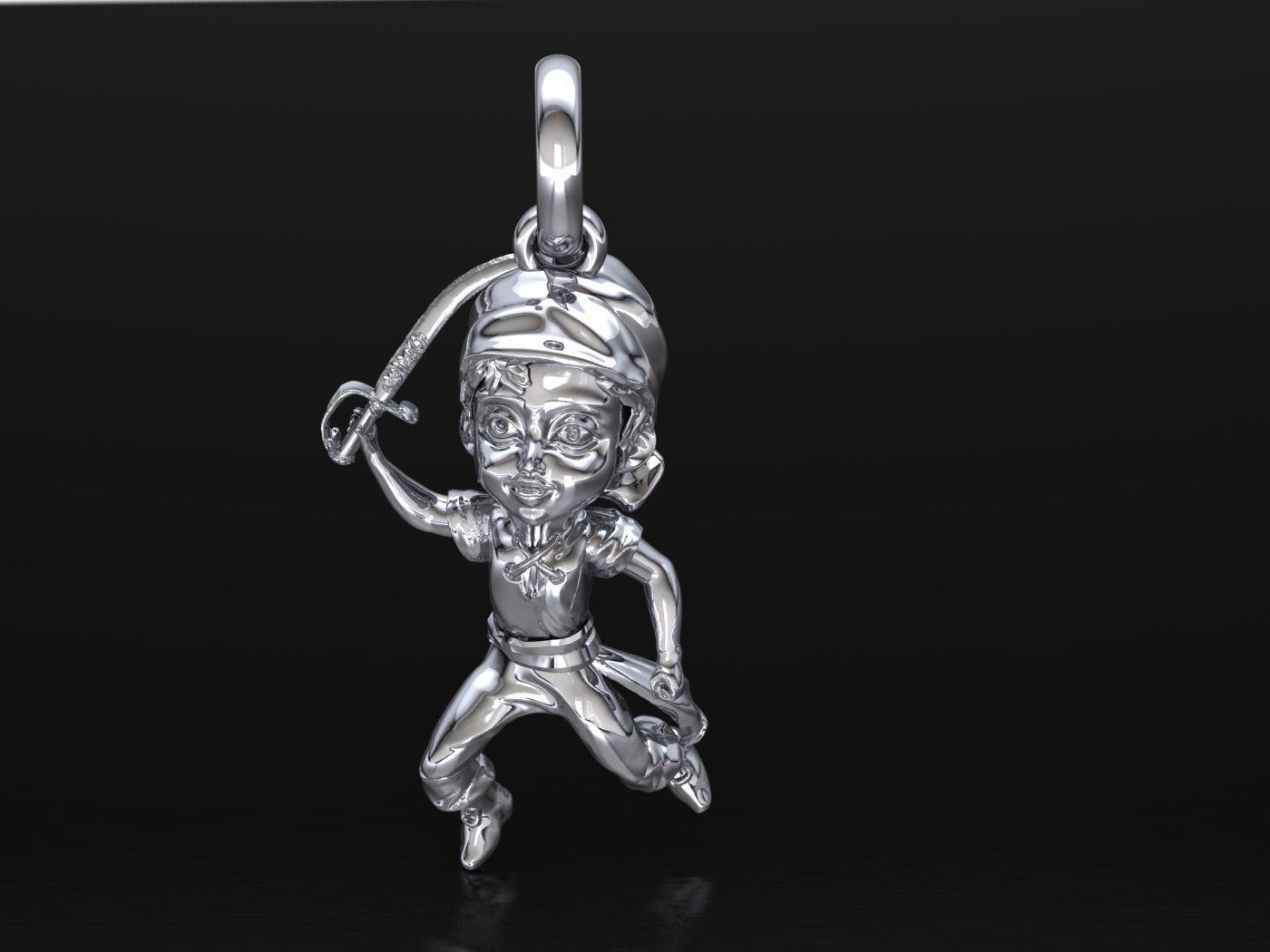 Pirate pendant 3D print model_7