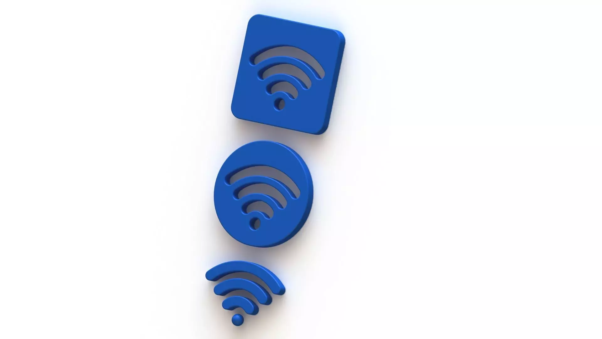 Pack of 3 wifi logo icons 3D print model