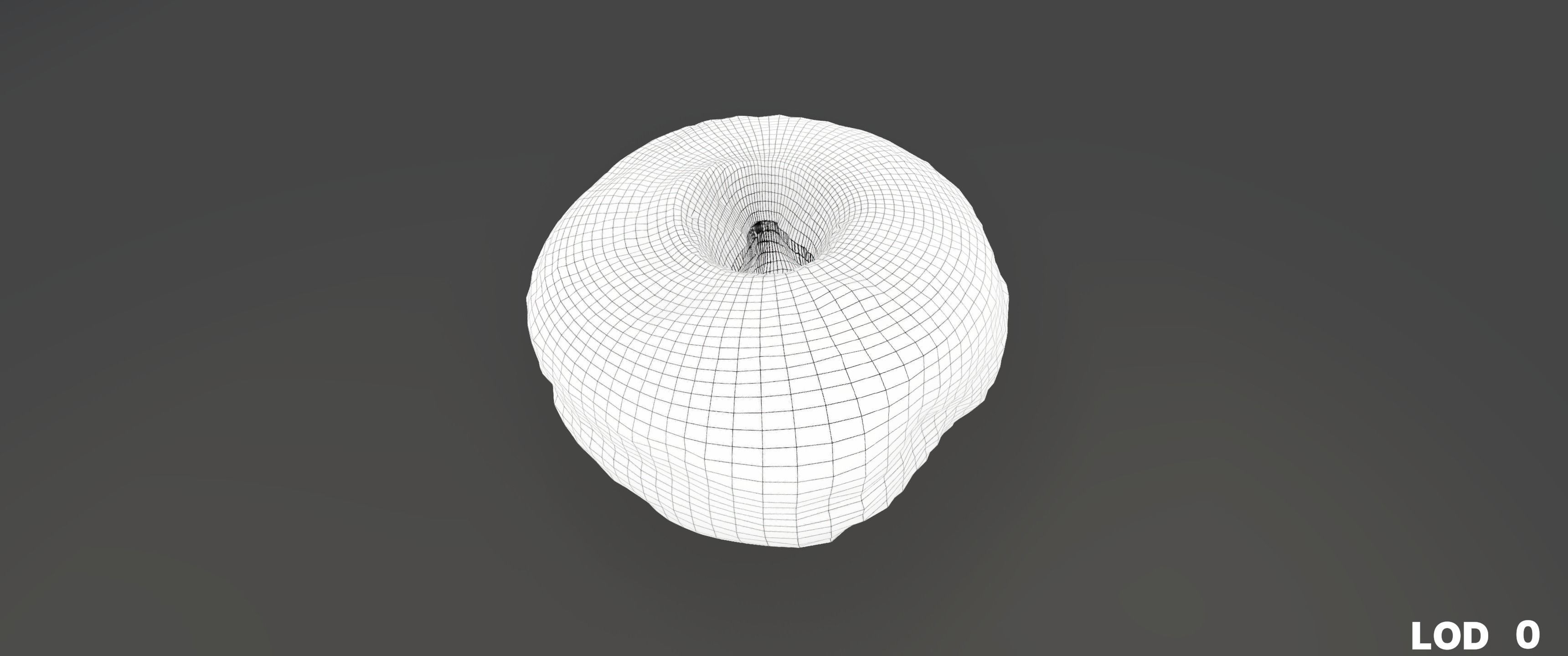 8k Another Classic Glazed Doughnut - 5 Levels of Detail Low-poly 3D model_26