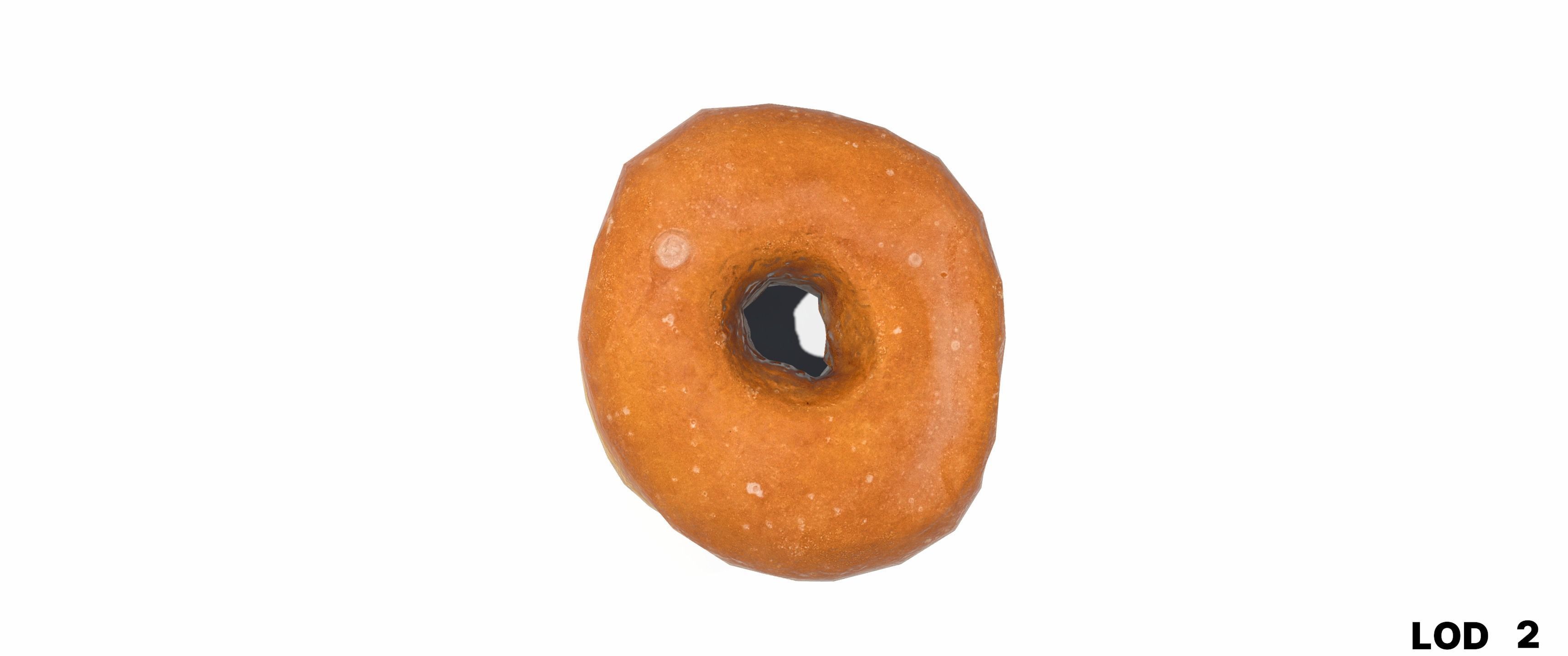 8k Another Classic Glazed Doughnut - 5 Levels of Detail Low-poly 3D model_39