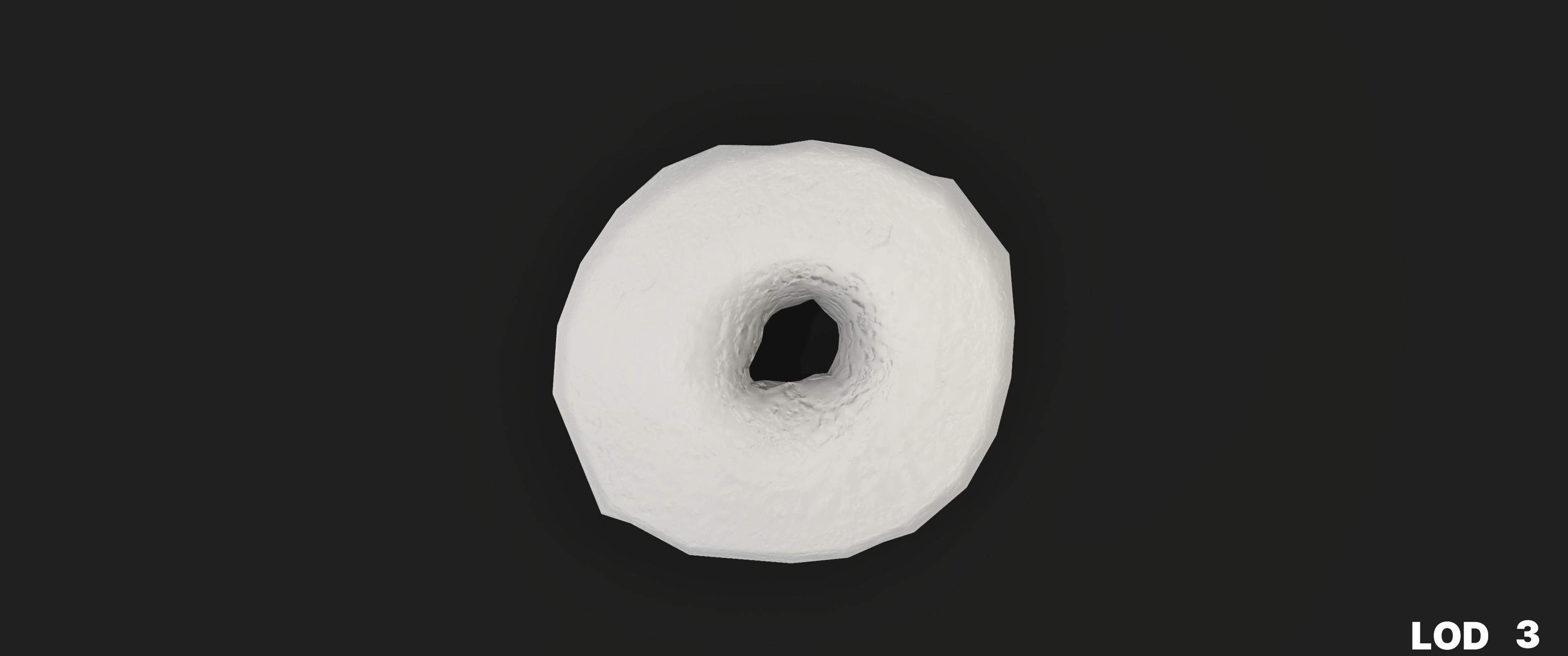 8k Another Classic Glazed Doughnut - 5 Levels of Detail Low-poly 3D model_52