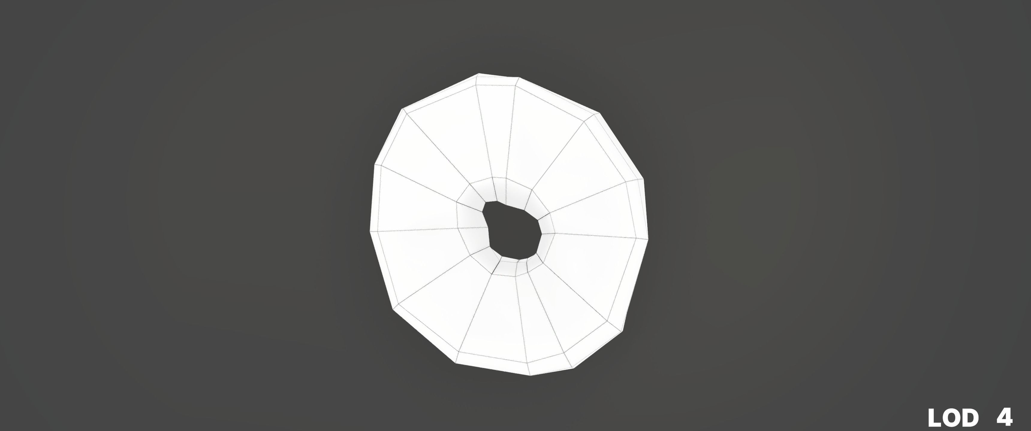 8k Another Classic Glazed Doughnut - 5 Levels of Detail Low-poly 3D model_63