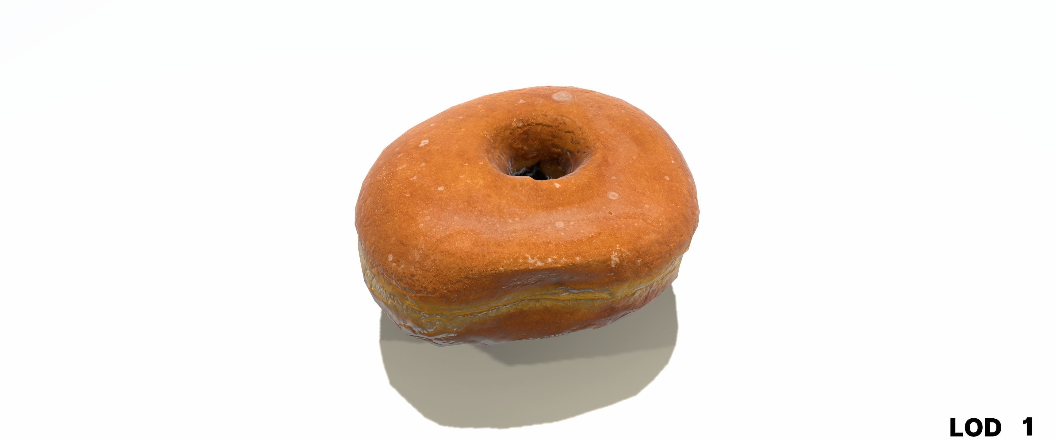 8k Another Classic Glazed Doughnut - 5 Levels of Detail Low-poly 3D model_29
