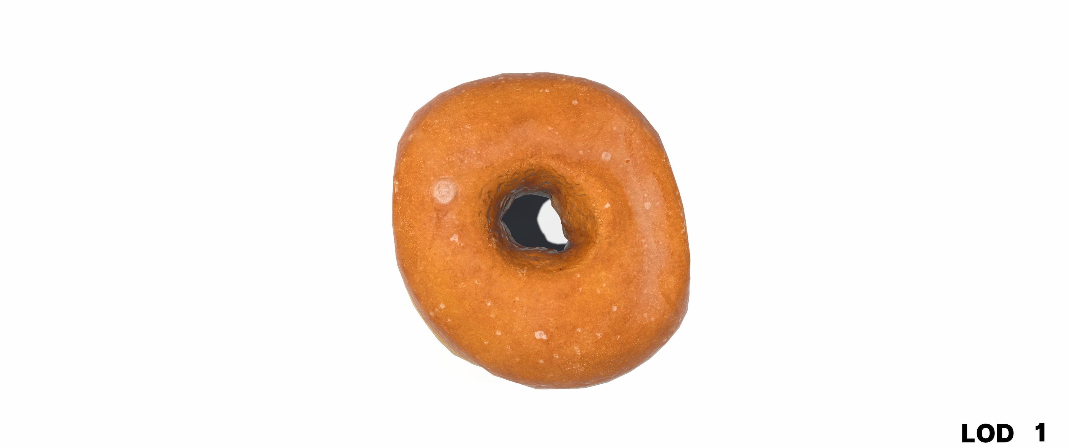 8k Another Classic Glazed Doughnut - 5 Levels of Detail Low-poly 3D model_30