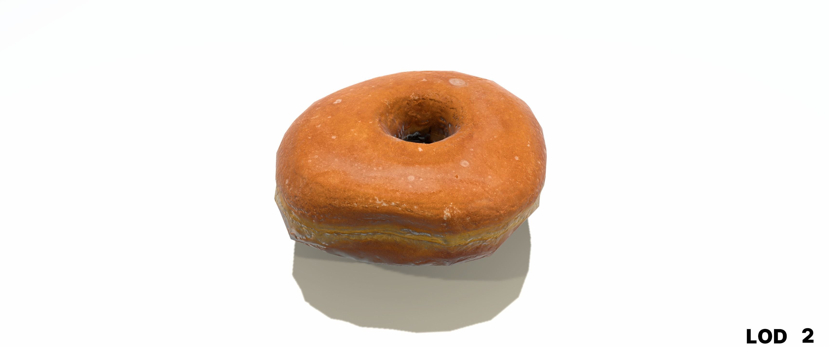 8k Another Classic Glazed Doughnut - 5 Levels of Detail Low-poly 3D model_38