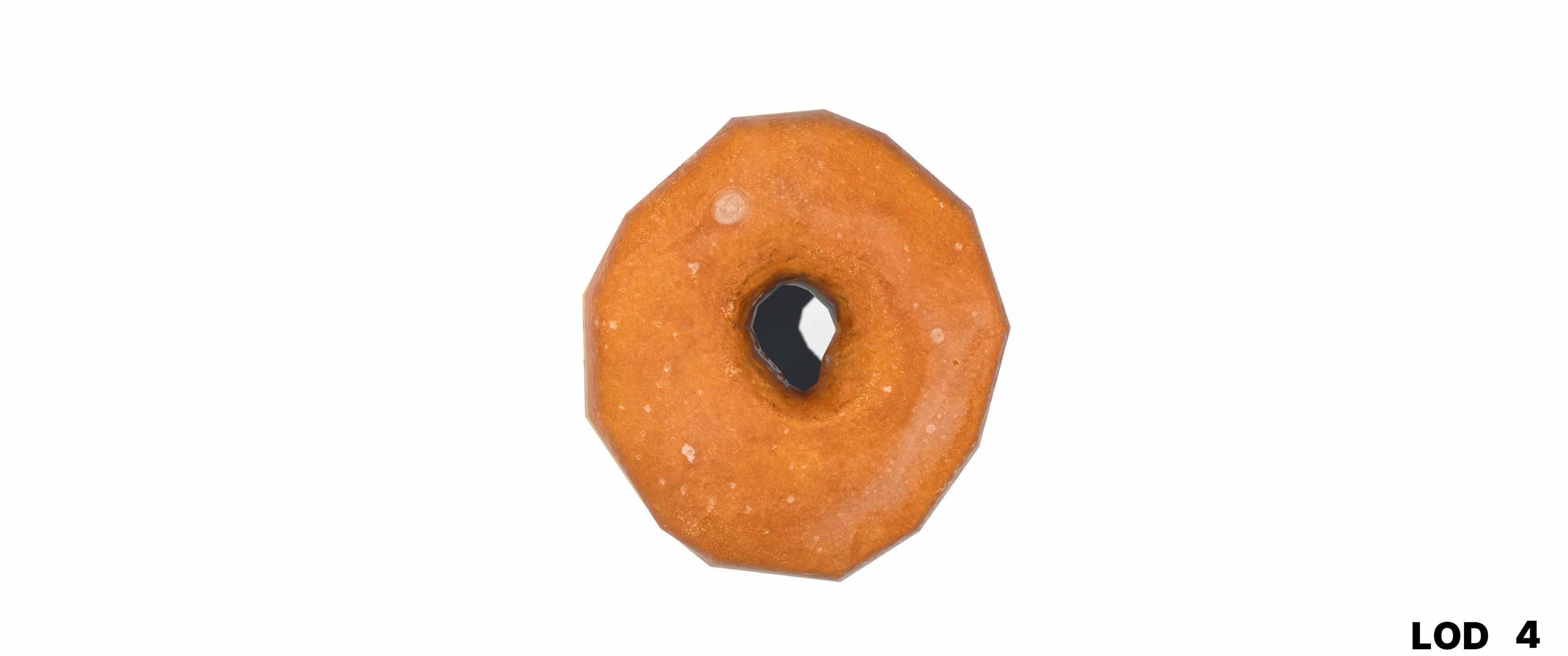 8k Another Classic Glazed Doughnut - 5 Levels of Detail Low-poly 3D model_57