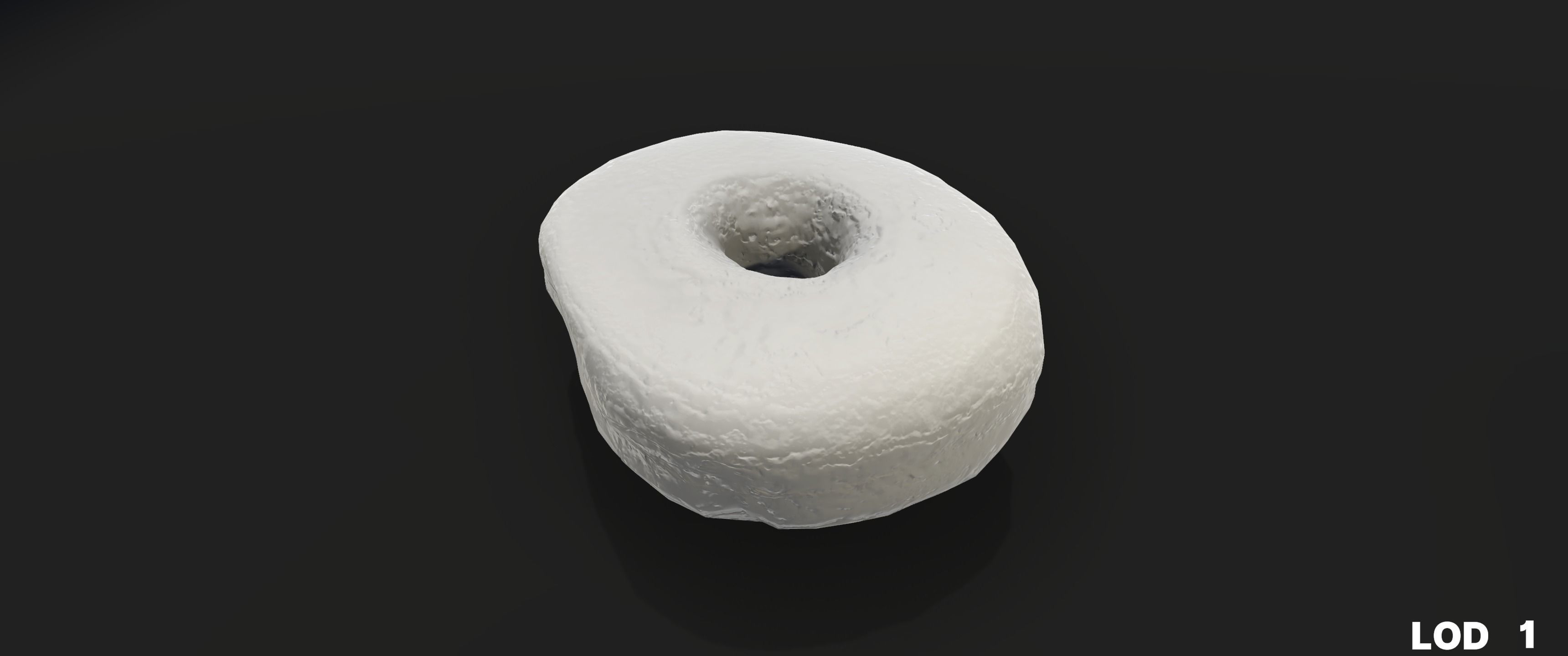 8k Another Classic Glazed Doughnut - 5 Levels of Detail Low-poly 3D model_32