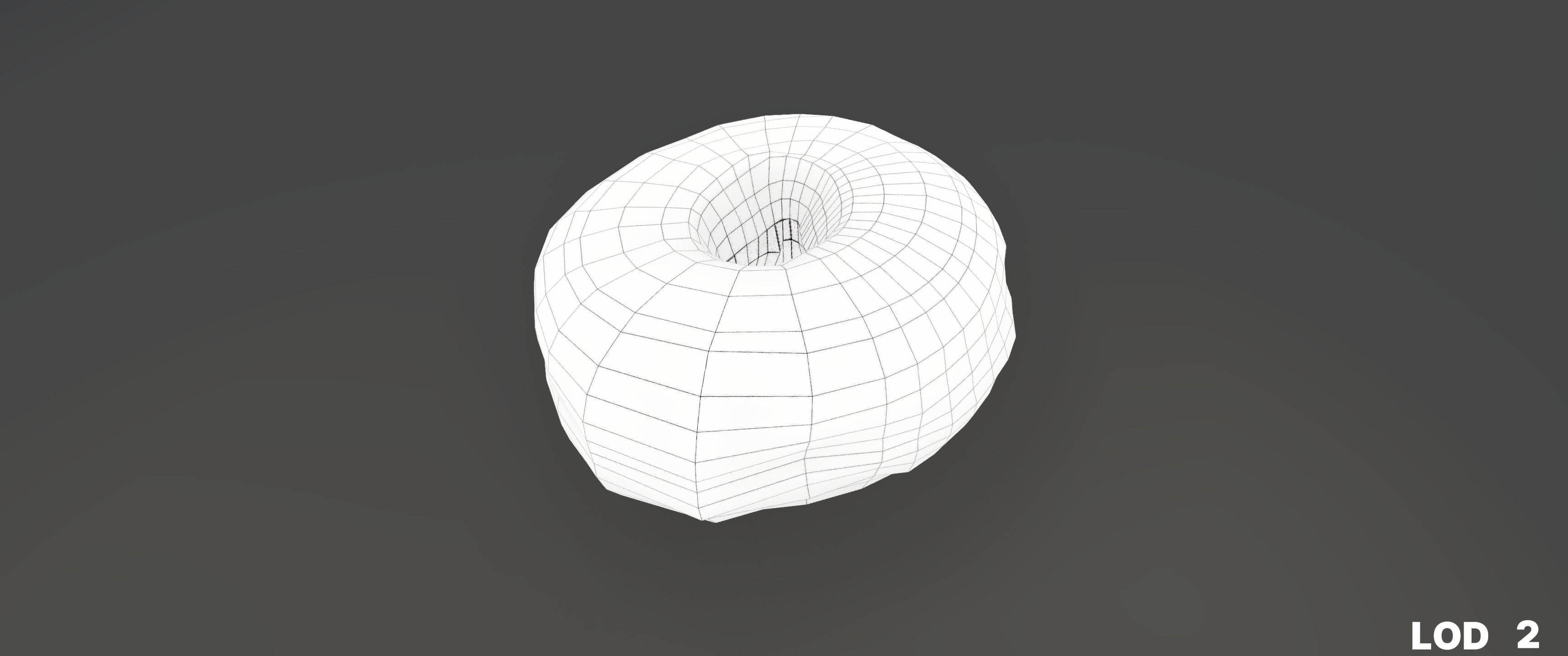 8k Another Classic Glazed Doughnut - 5 Levels of Detail Low-poly 3D model_44
