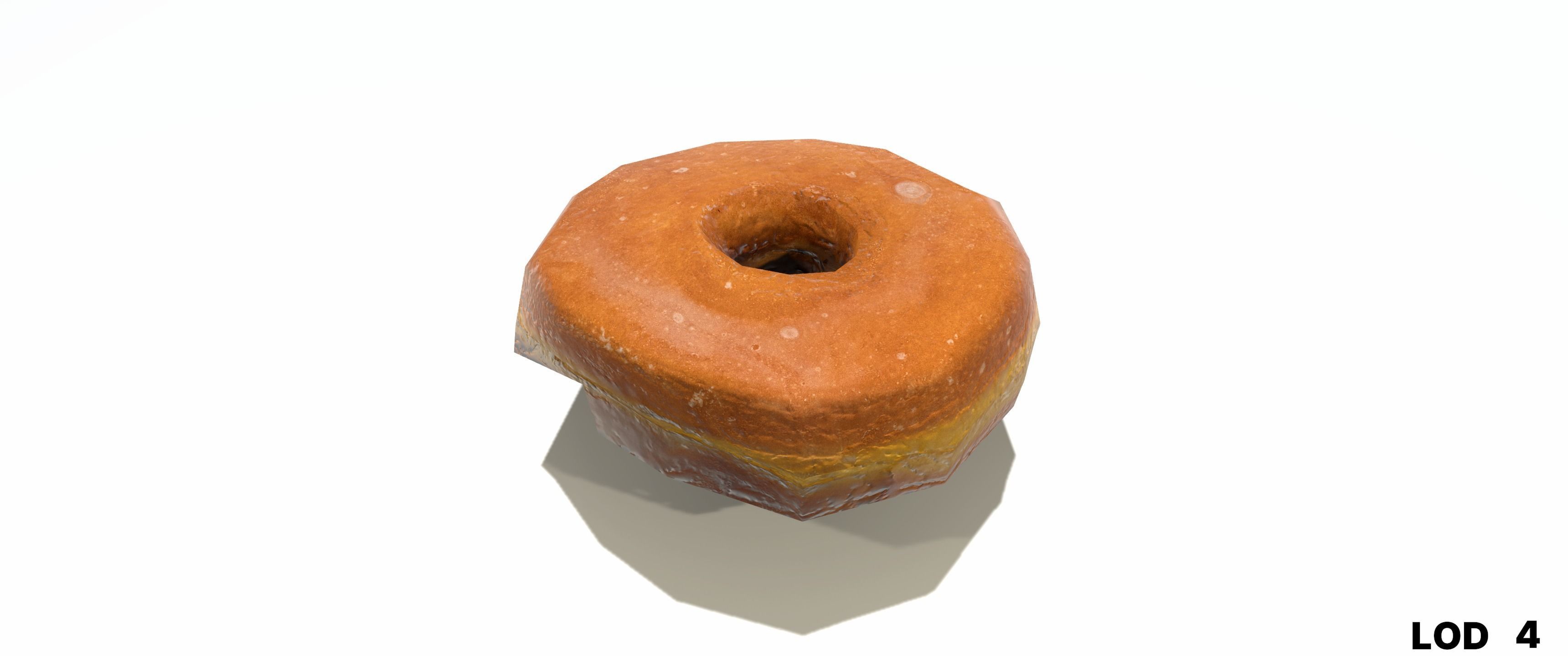 8k Another Classic Glazed Doughnut - 5 Levels of Detail Low-poly 3D model_56