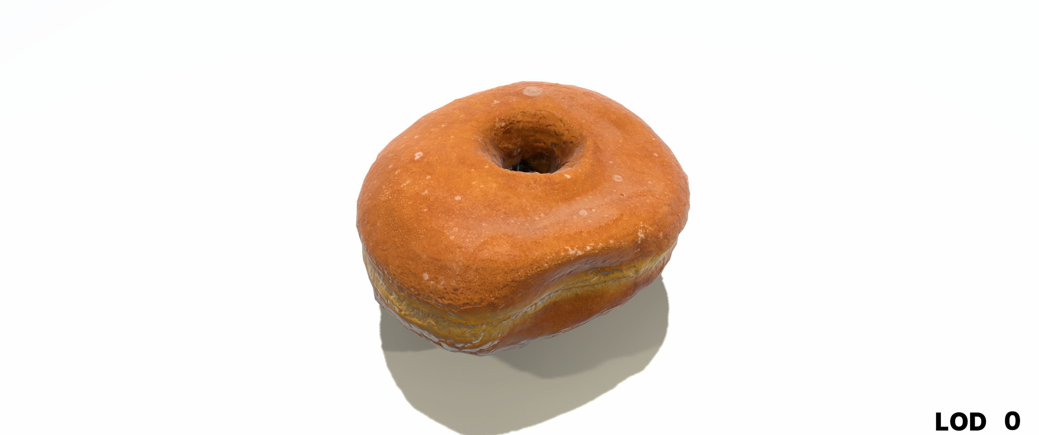 8k Another Classic Glazed Doughnut - 5 Levels of Detail Low-poly 3D model_20