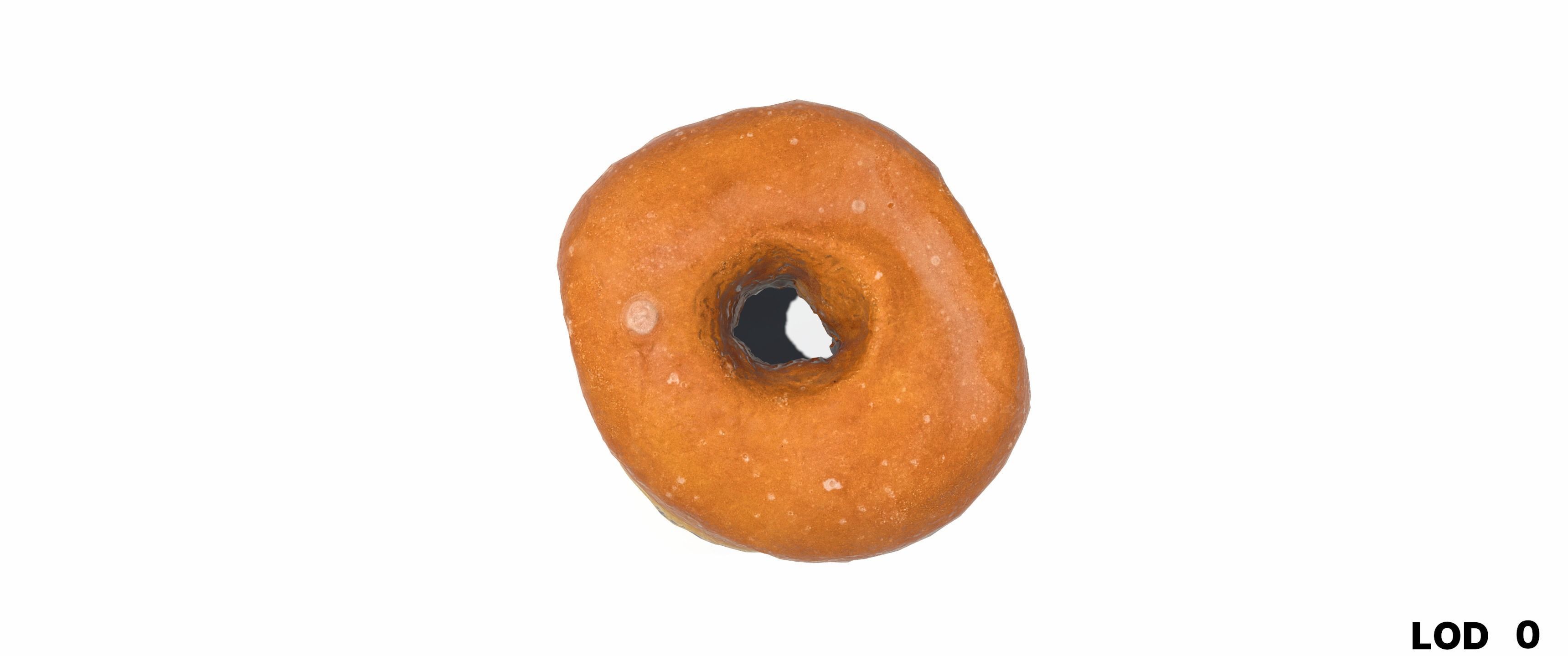 8k Another Classic Glazed Doughnut - 5 Levels of Detail Low-poly 3D model_21