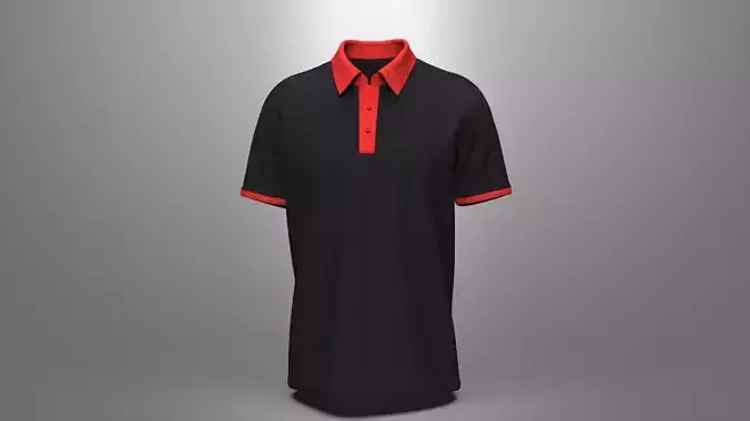 Men Stylish Polo T-Shirt 3D model