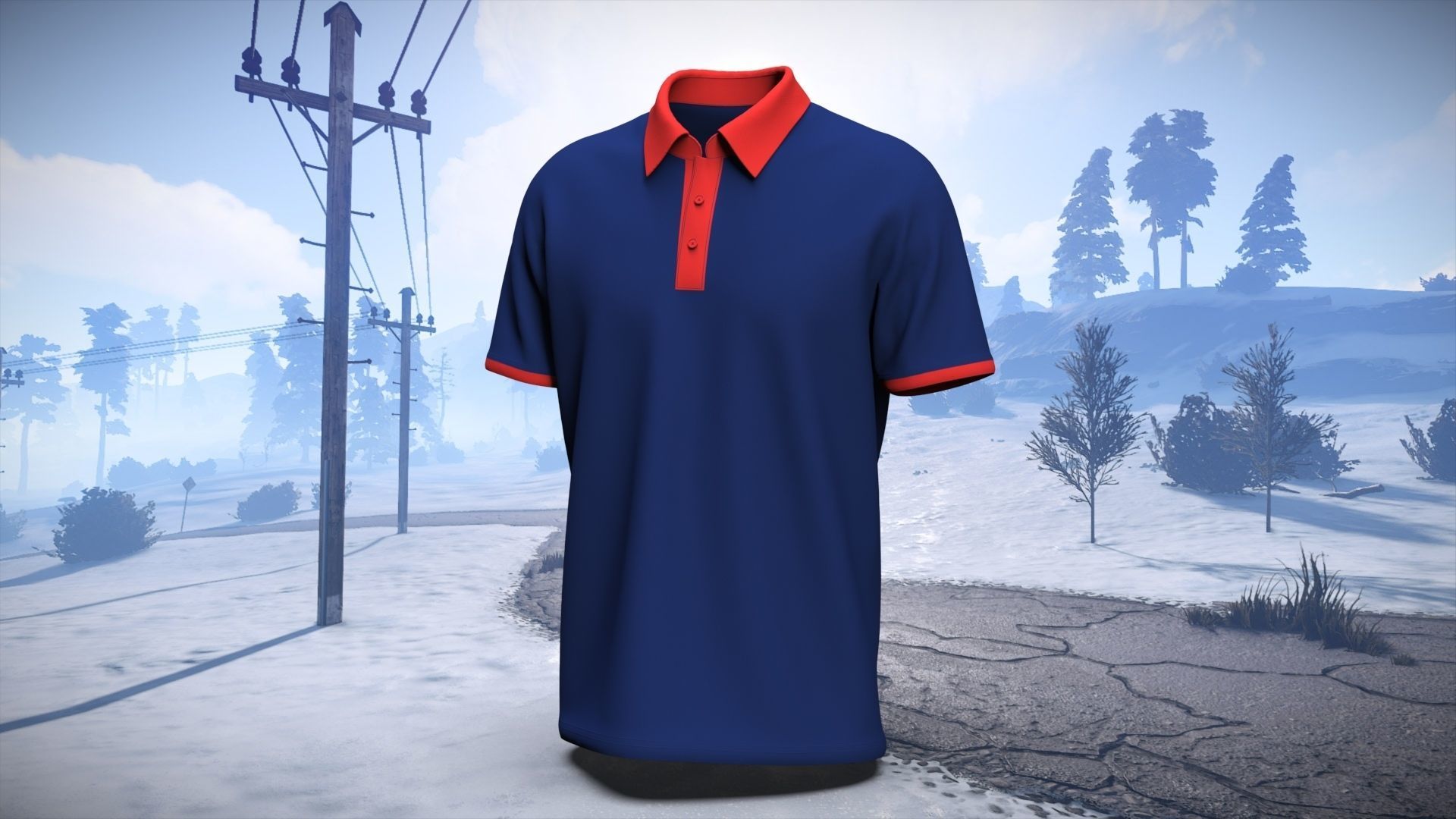 Men Stylish Polo T-Shirt 3D model_3