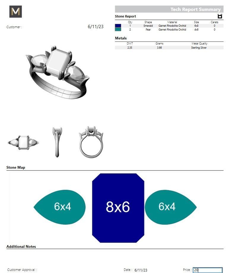 Ring emerald stone R 1 3D print model_6