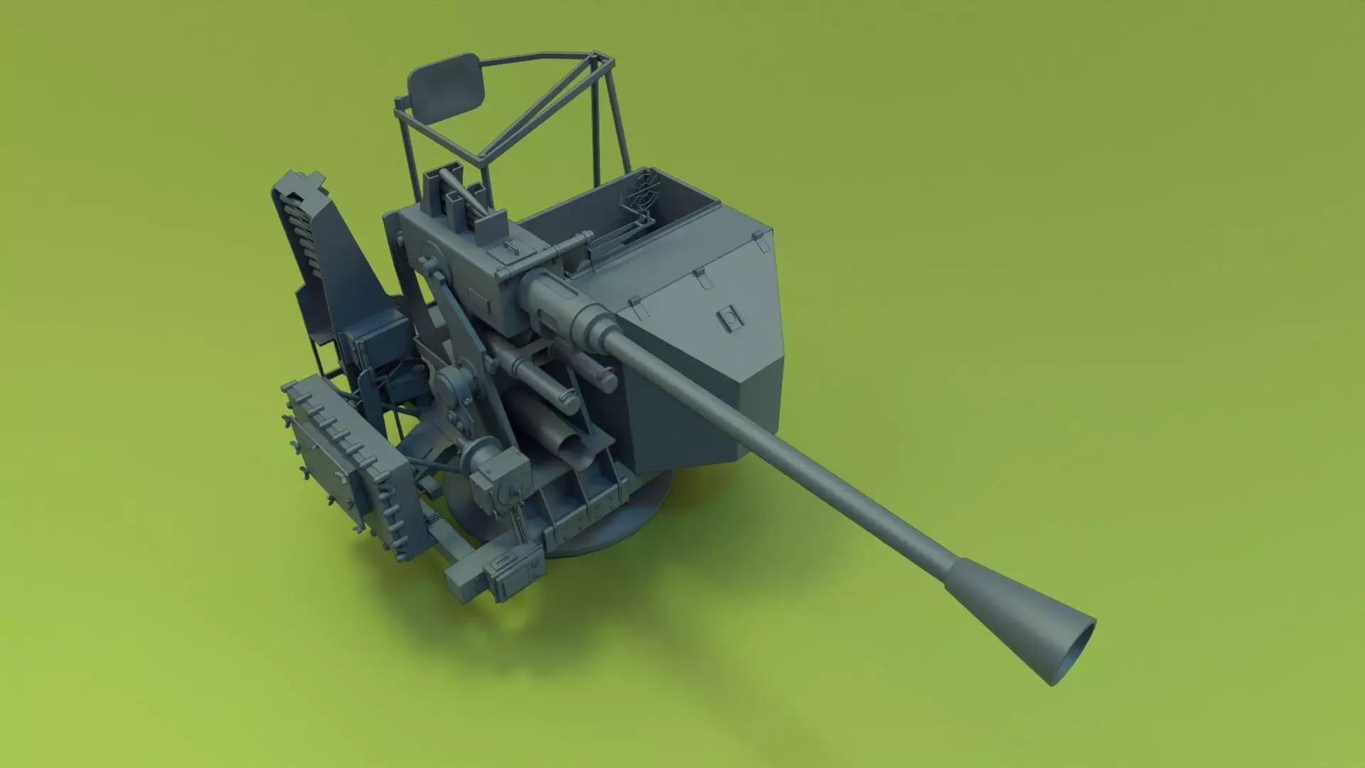 HN Bofors 40mm 1x1 Low-poly 3D model