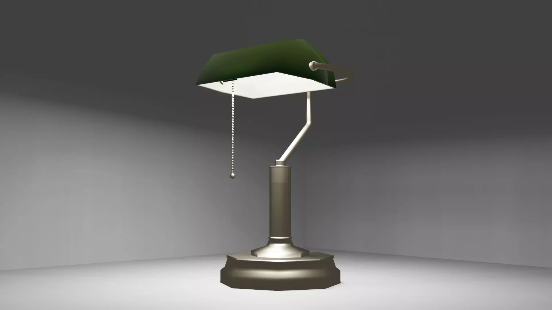 Classic Bankers Lamp With Pull Chain Free low-poly 3D model
