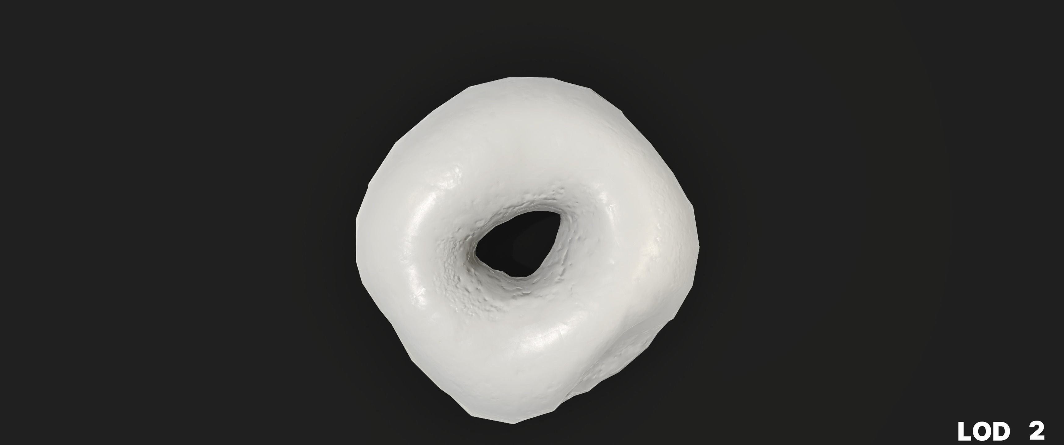 8k Another Glazed Doughnut - 5 Levels of Detail Low-poly 3D model_44