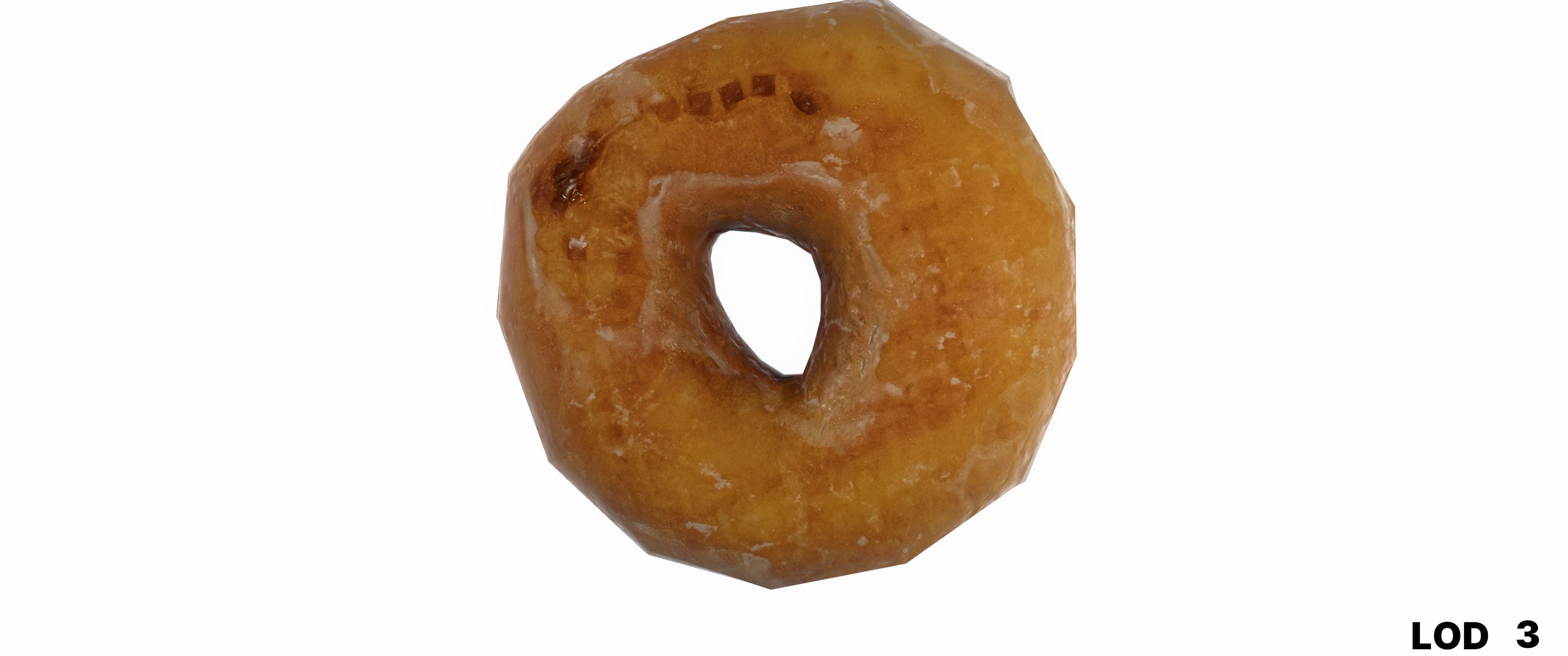 8k Another Glazed Doughnut - 5 Levels of Detail Low-poly 3D model_50