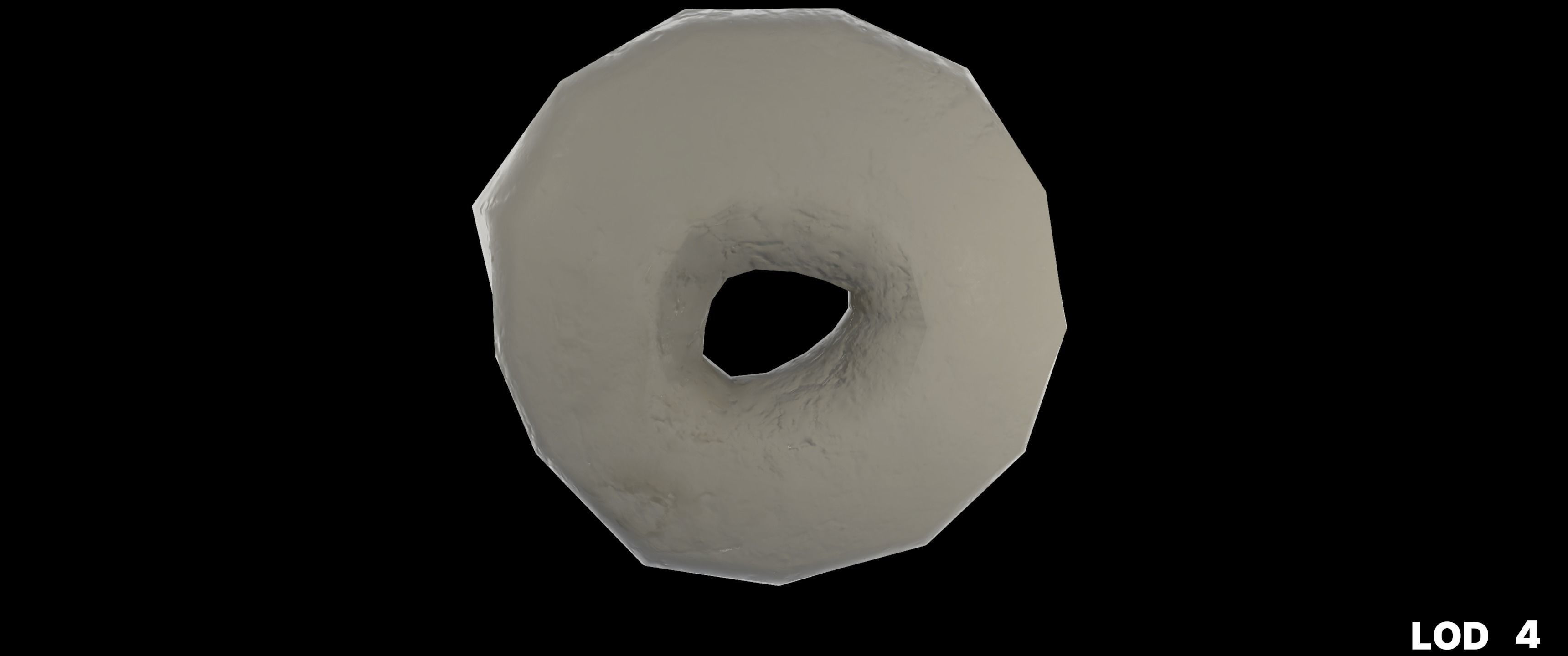 8k Another Glazed Doughnut - 5 Levels of Detail Low-poly 3D model_14