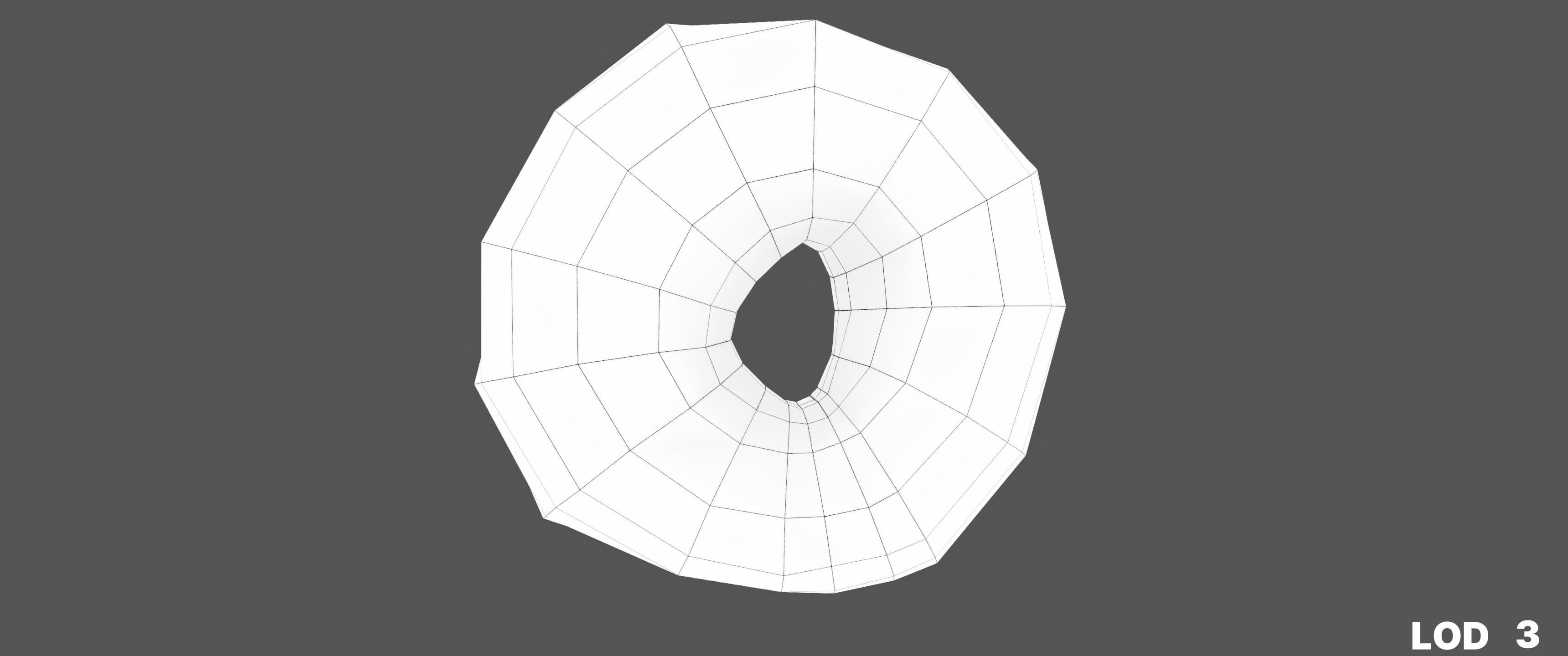 8k Another Glazed Doughnut - 5 Levels of Detail Low-poly 3D model_52