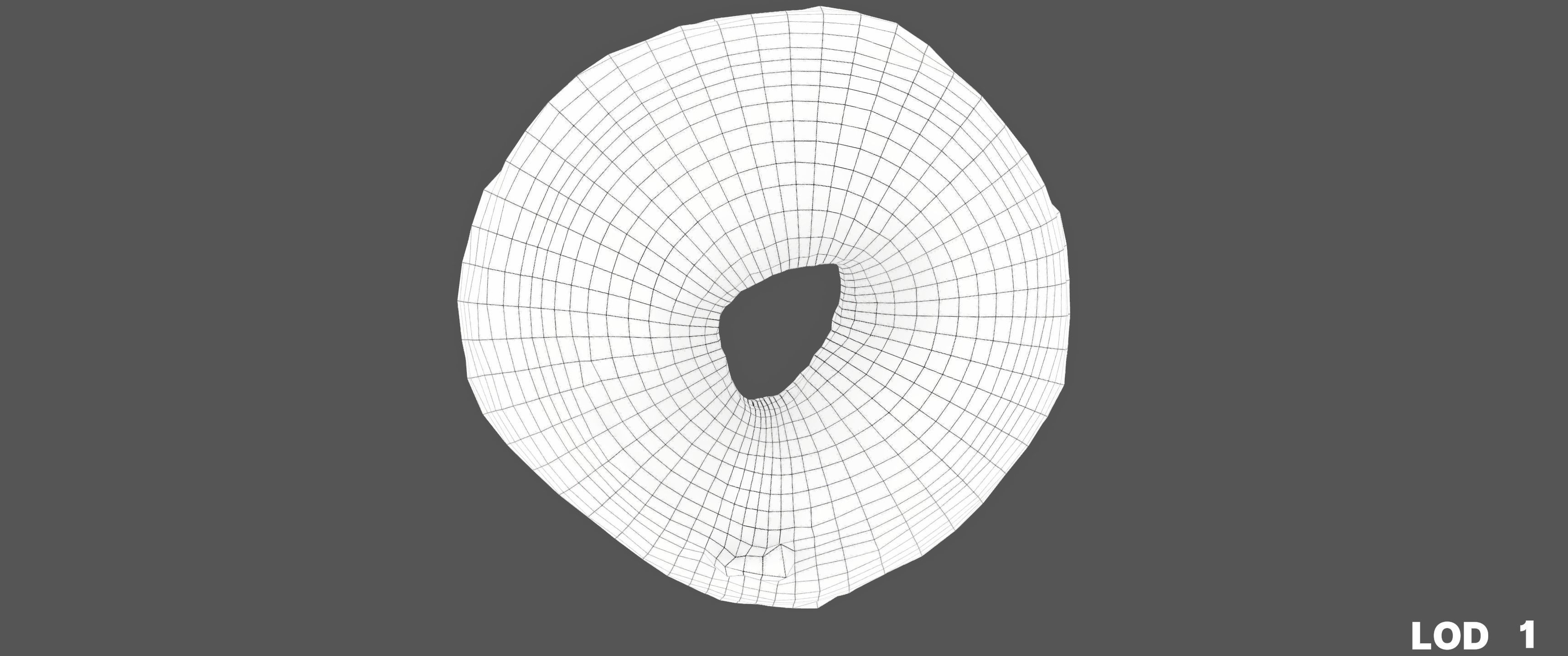 8k Another Glazed Doughnut - 5 Levels of Detail Low-poly 3D model_37