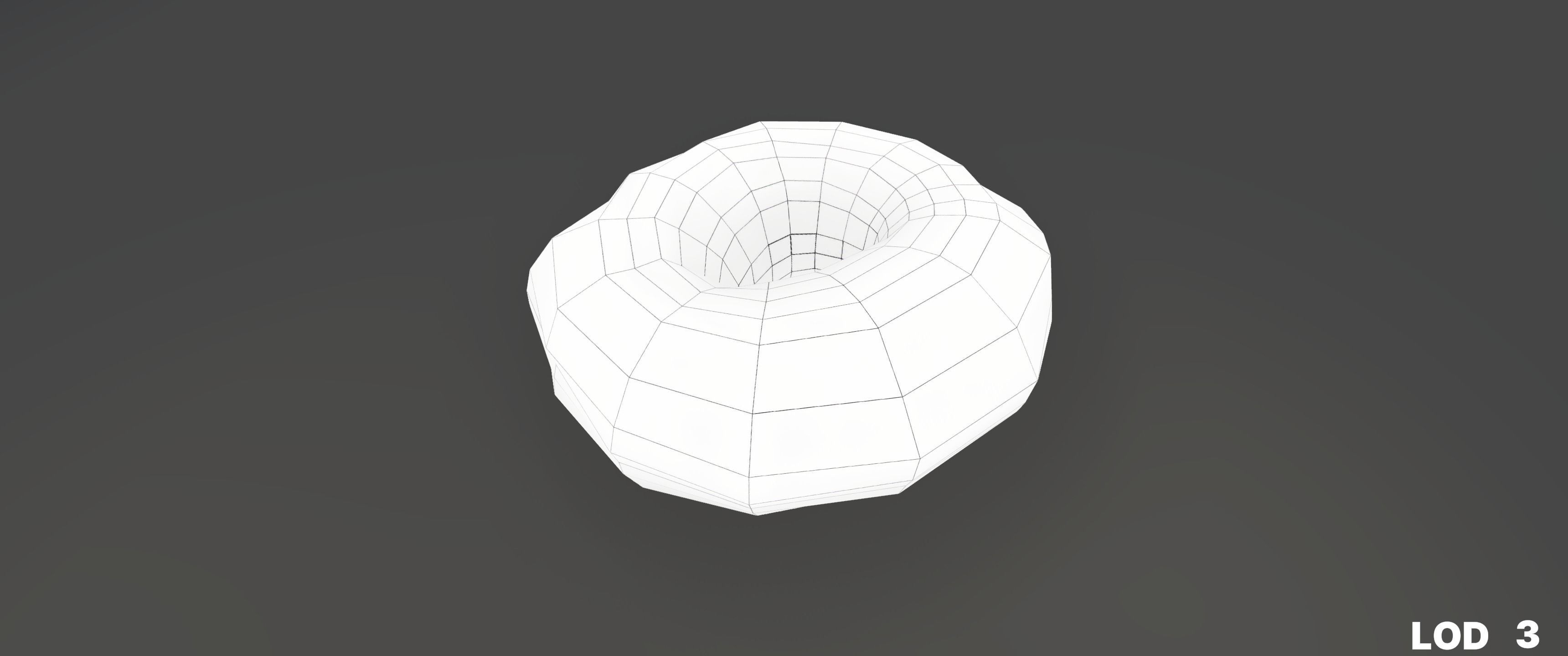 8k Another Glazed Doughnut - 5 Levels of Detail Low-poly 3D model_56