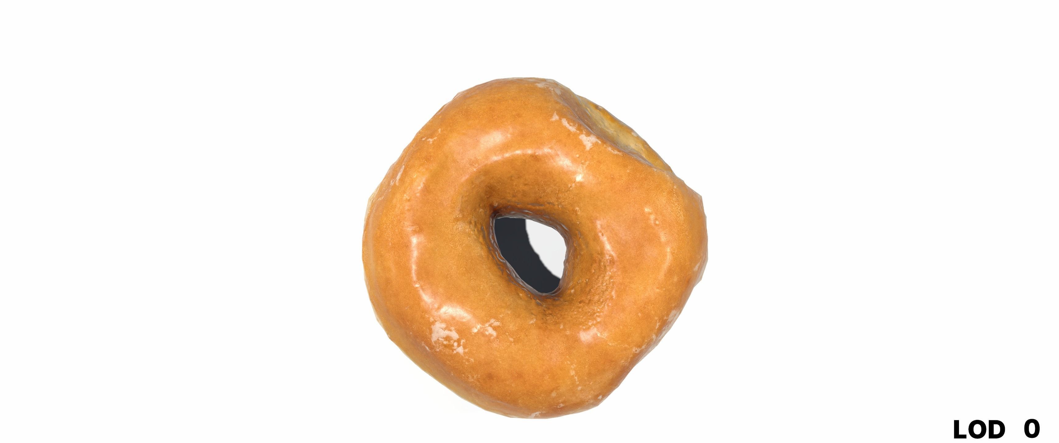 8k Another Glazed Doughnut - 5 Levels of Detail Low-poly 3D model_22