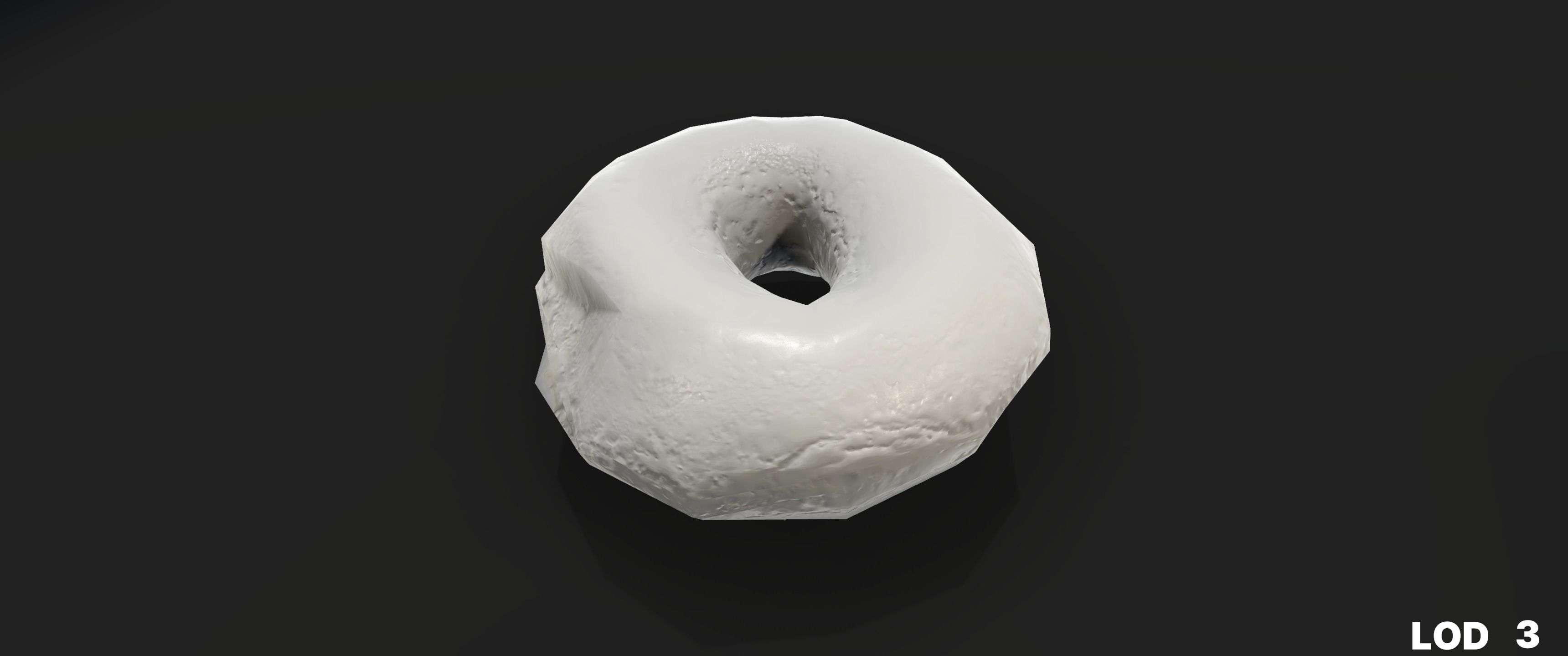 8k Another Glazed Doughnut - 5 Levels of Detail Low-poly 3D model_53
