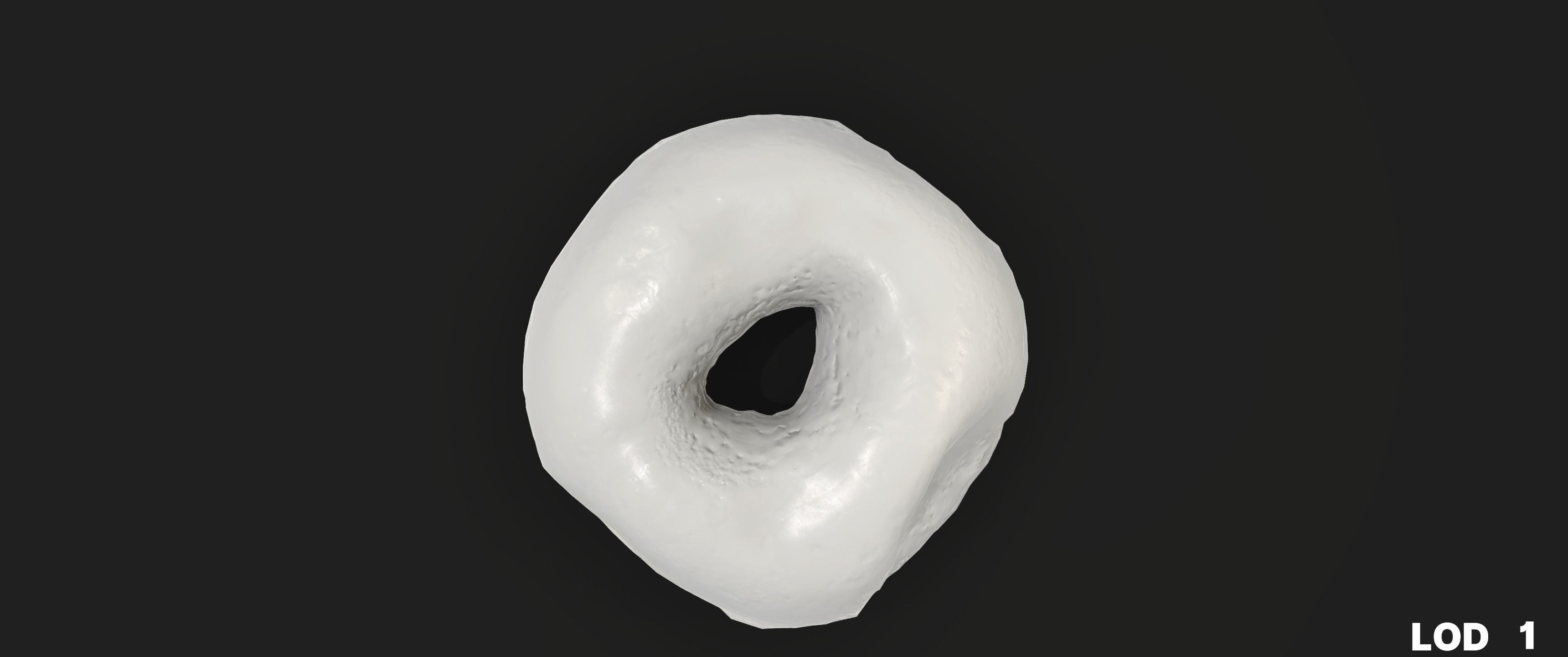 8k Another Glazed Doughnut - 5 Levels of Detail Low-poly 3D model_34